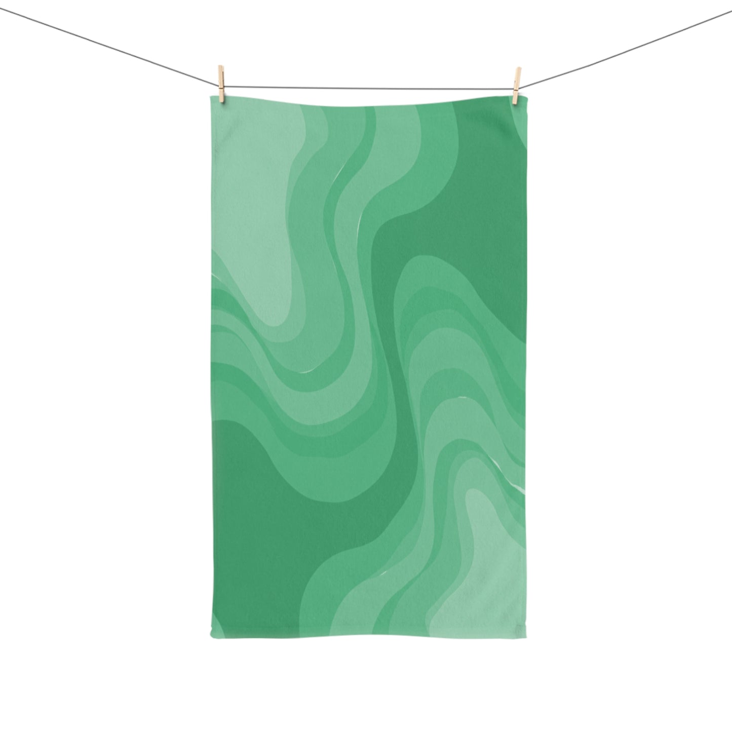 Mint Green Wavey Hand Towel, 16" x 28"