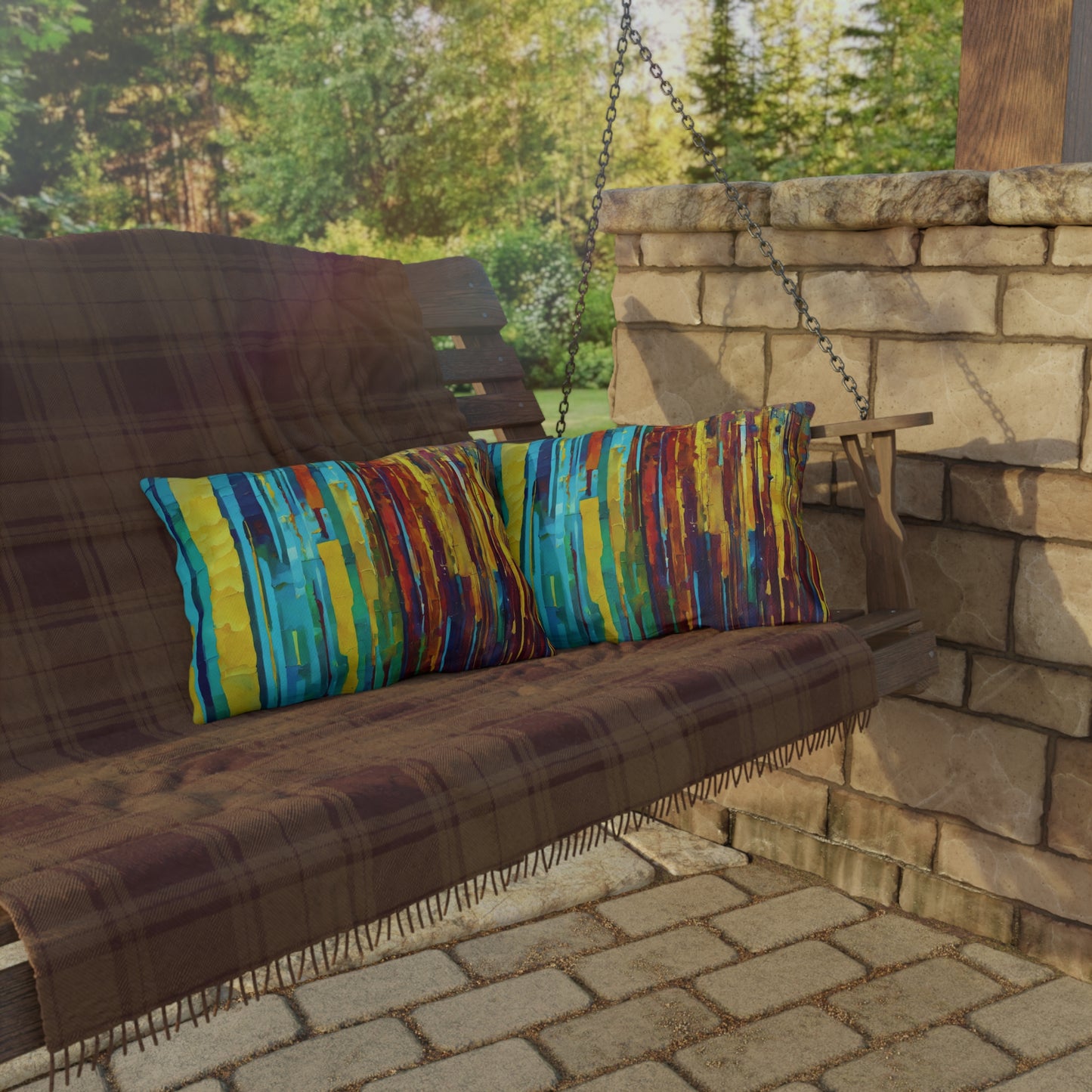 Striped Alpha 20" x 14" Outdoor Pillow