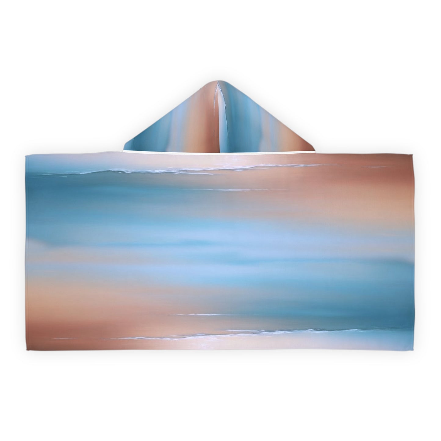 Blue Sea Peach Fog Youth Hooded Towel, 24" x 48"