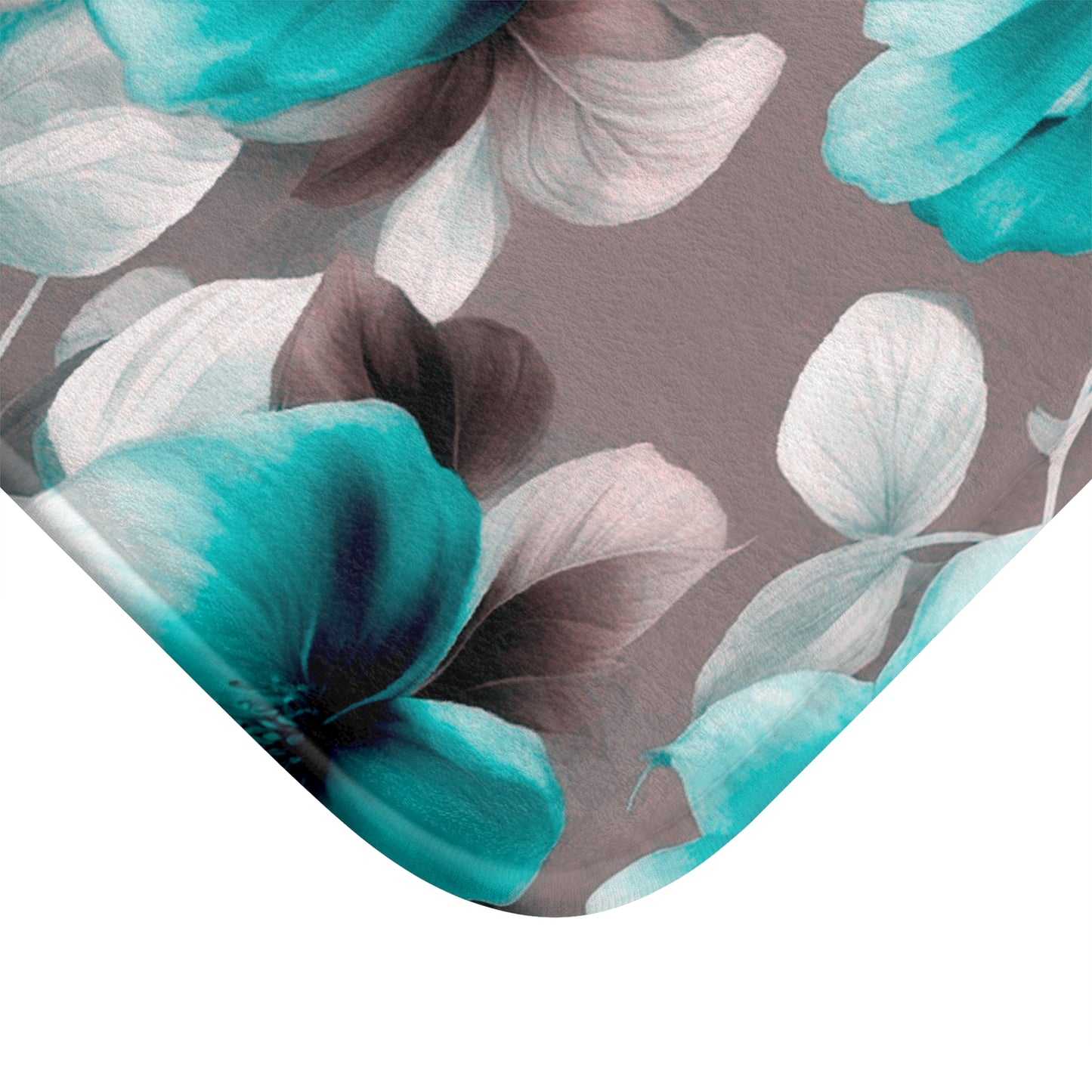 Tif Green Gray Floral Bunch 24" x 17" Bath Mat