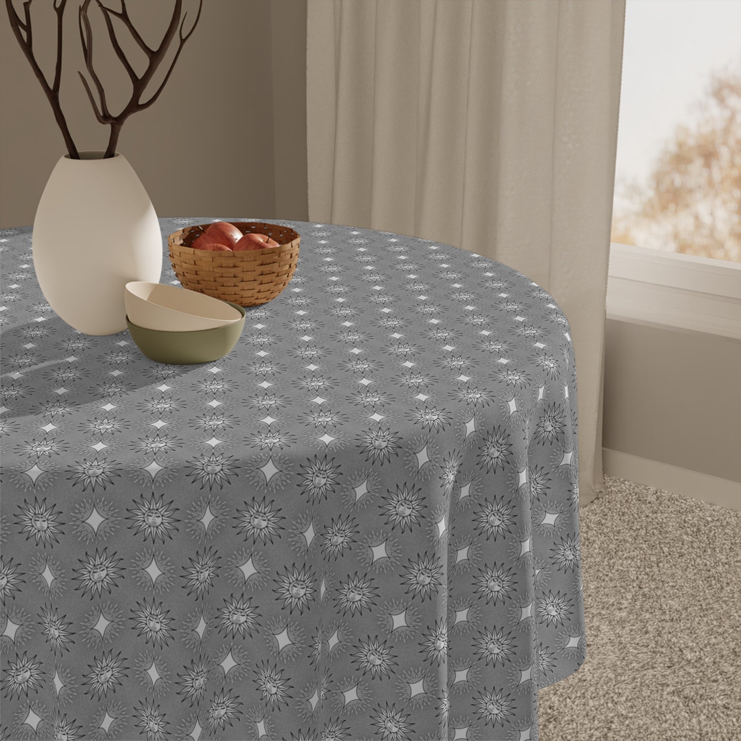Desaturated Star-crossed Bodies Tablecloth, 55" x 55"