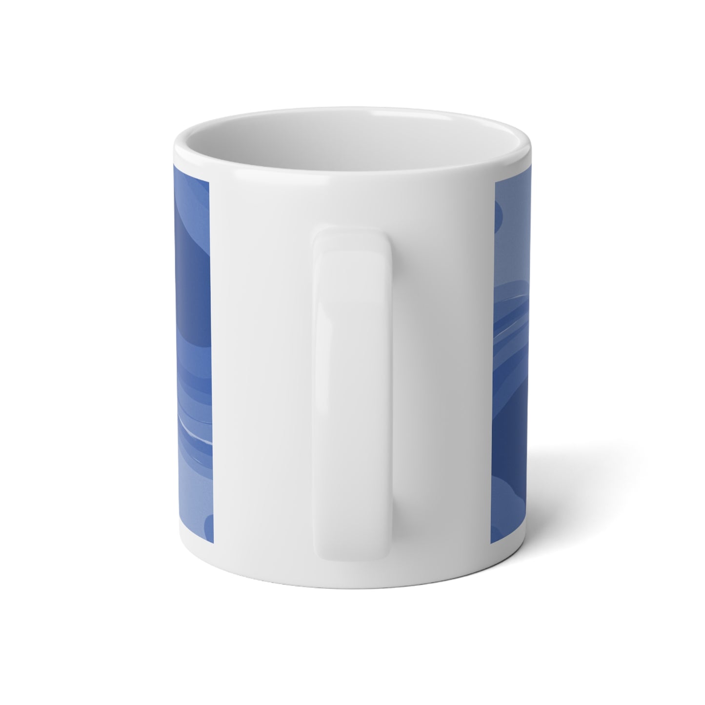 Deep Blue Wavey 20 oz White Glossy Jumbo Mug