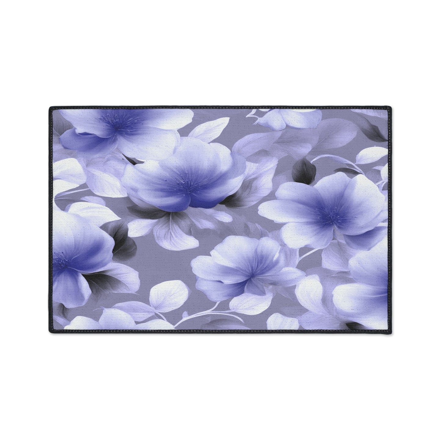 Indigo Blossom Floral Bunch Heavy Duty Floor Mat, 18" x 27"