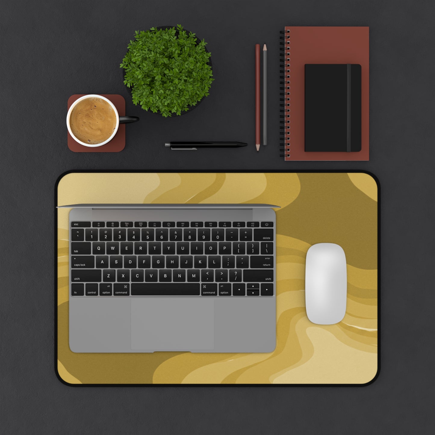 Brown Wavey 12" x 18" Desk Mat