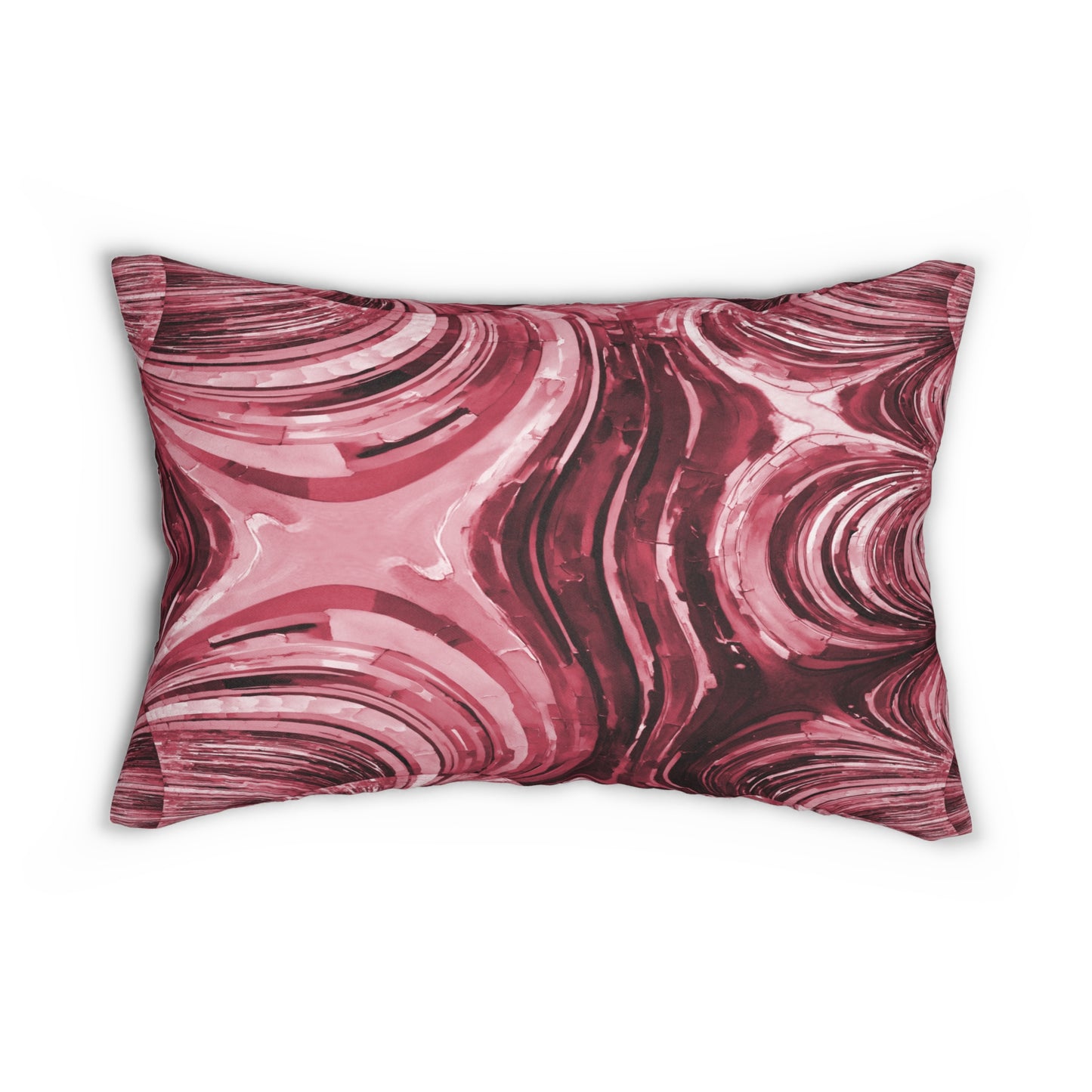 Uzi Spiral Ruby Spun Polyester Lumbar Pillow, 20" x 14"