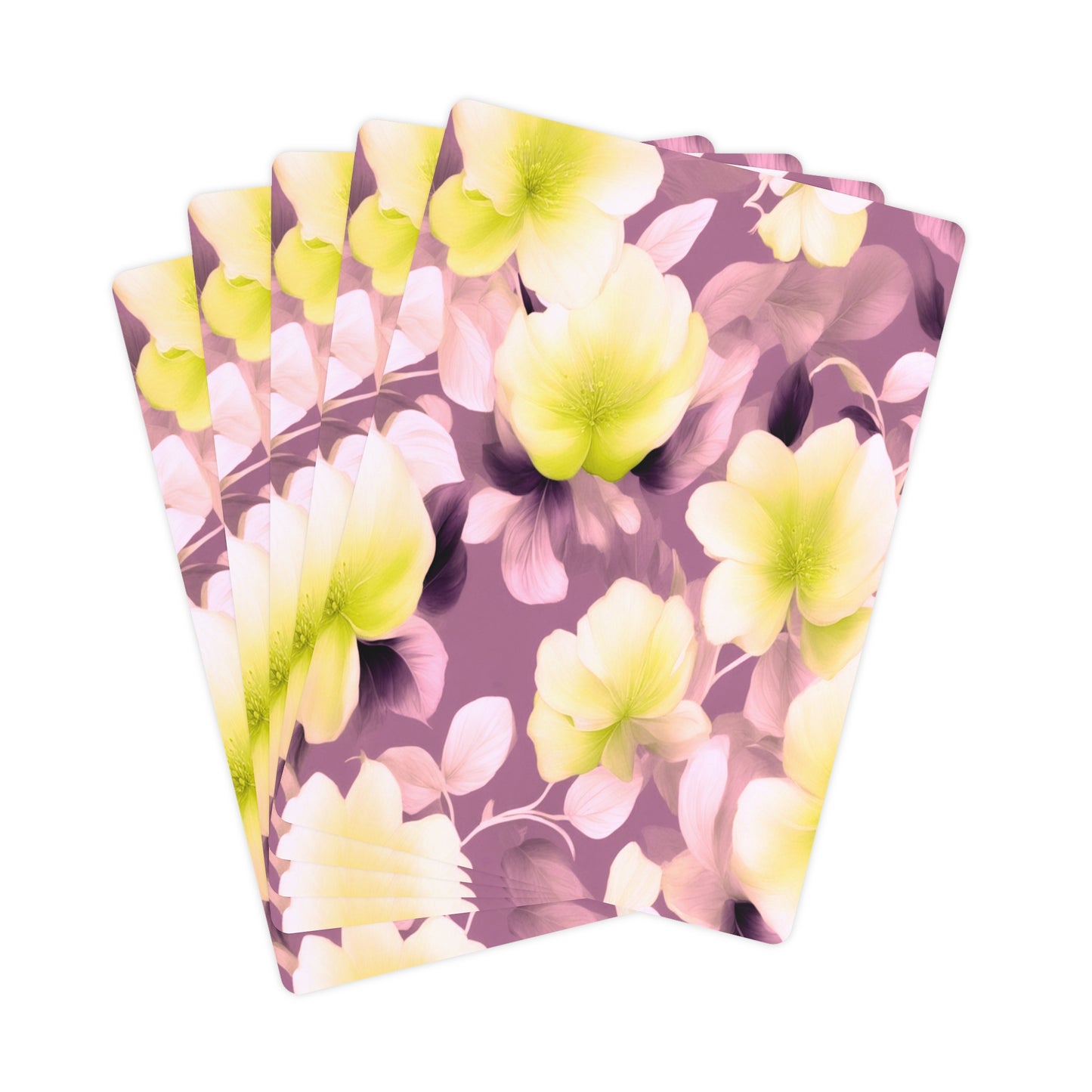Lemon Blossom Floral Bunch Poker Cards
