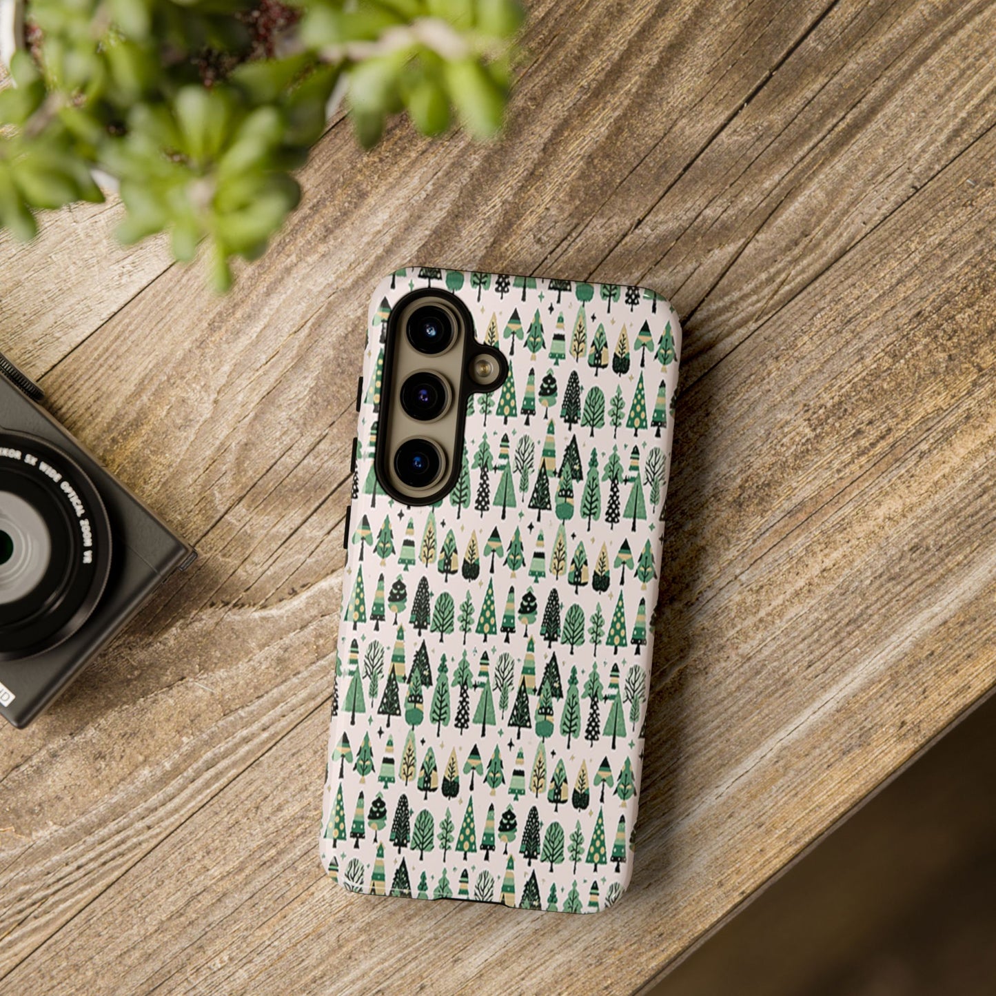 Mini Vintage Green Trees Samsung Galaxy S24 Tough Cases