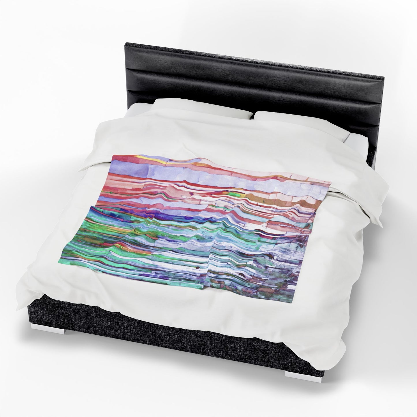 Striped Pastels Velveteen Plush Blanket, 50" x 60"