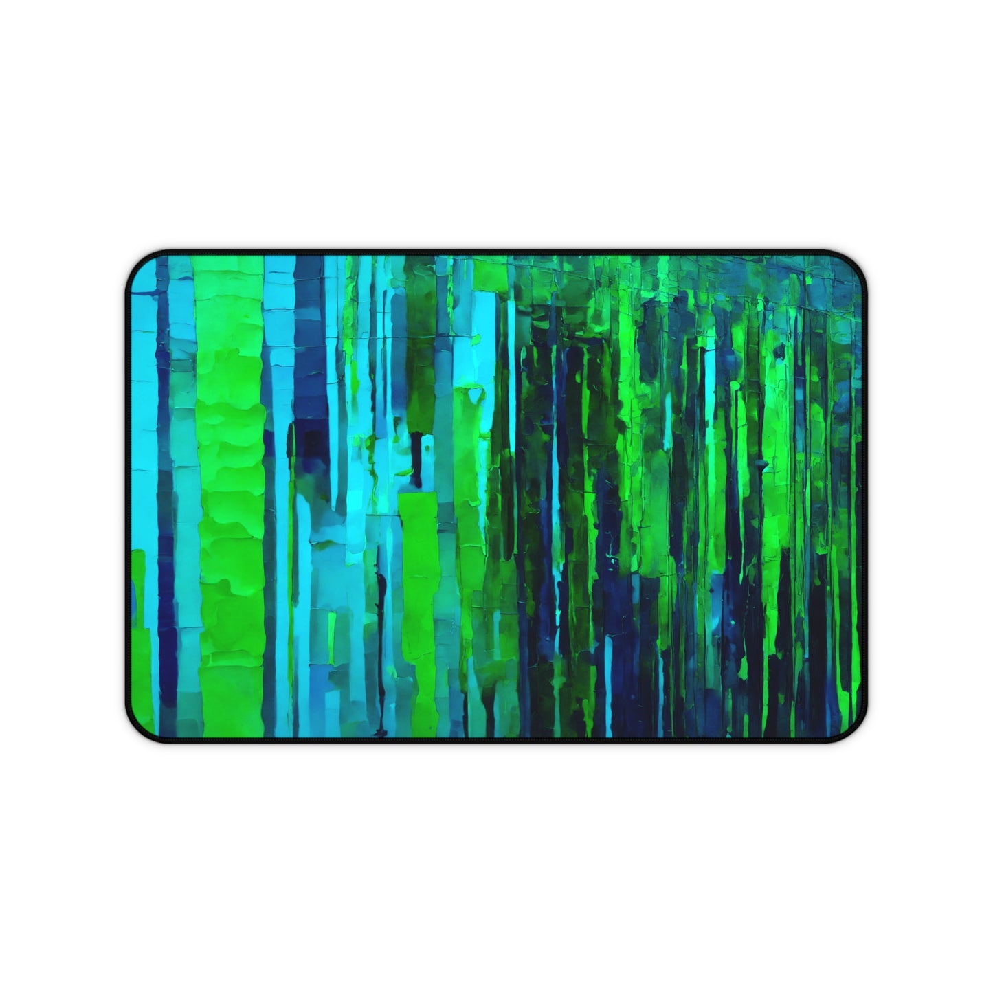 Striped Blue Green 12" x 18" Desk Mat