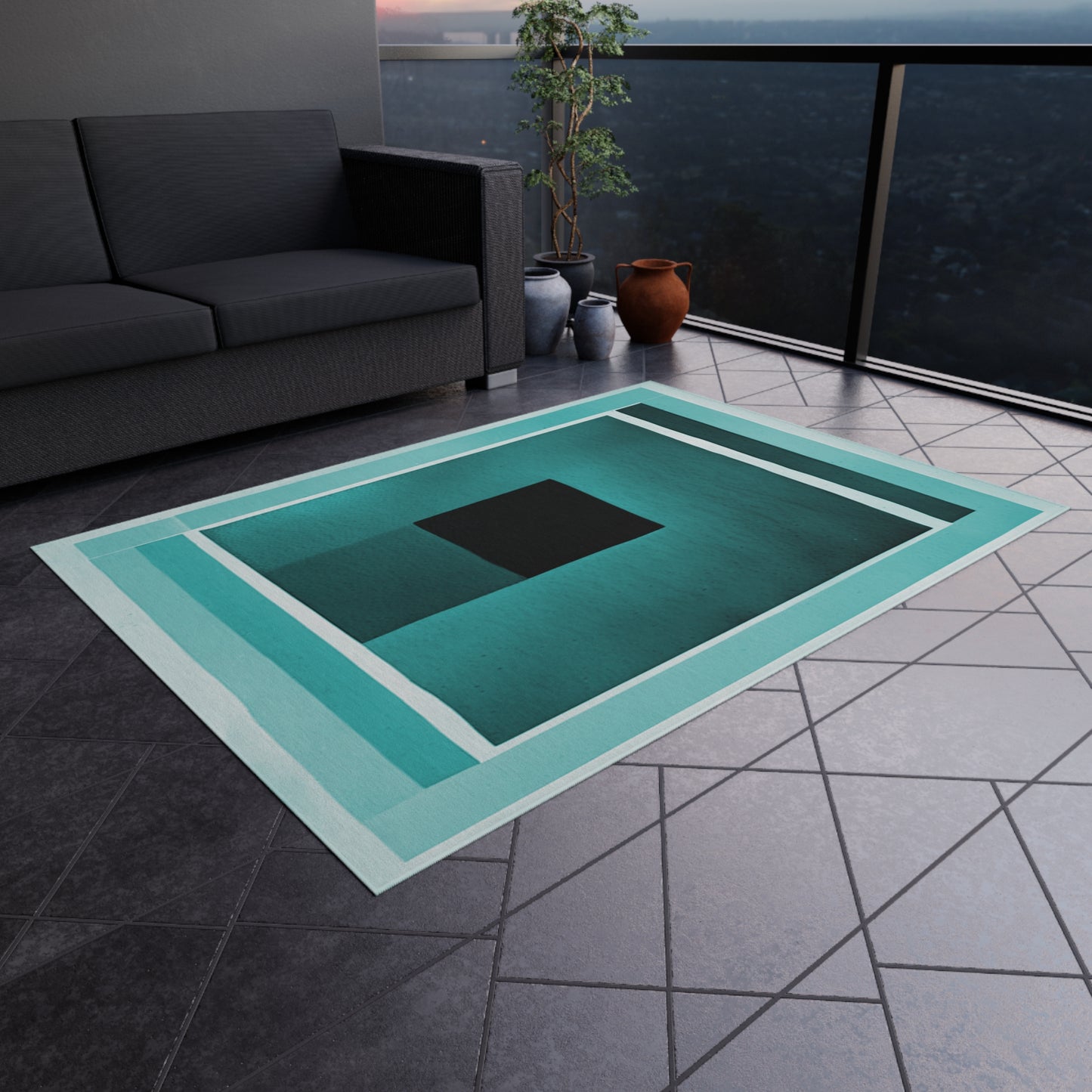 Tif Shadow Outdoor Rug, 60" x 84"