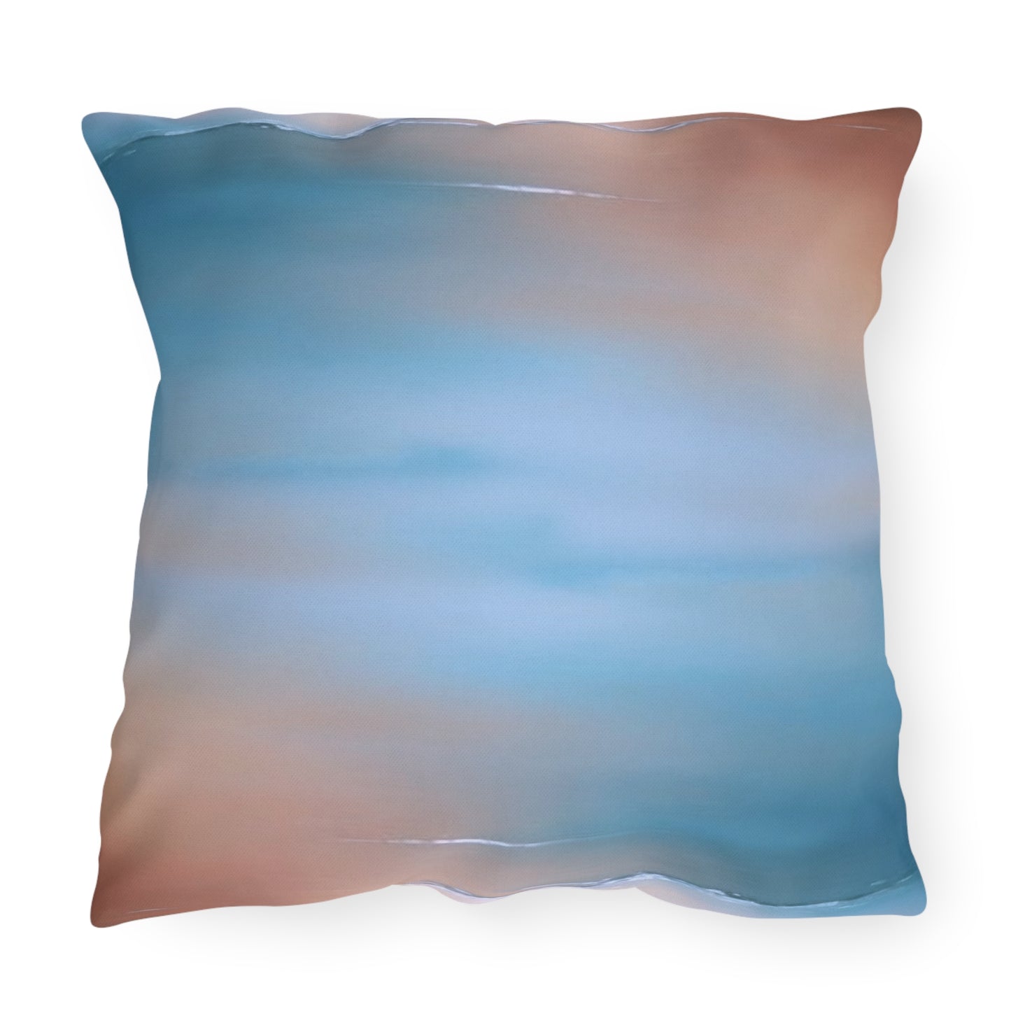 Blue Sea Peach Fog 20" x 20" Outdoor Pillow