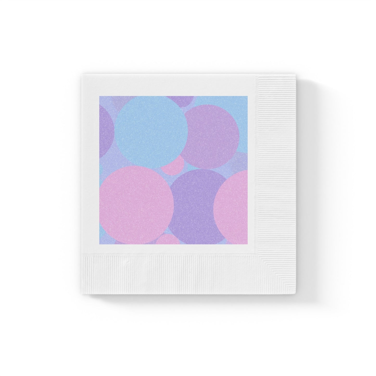 Pastel Purple and Mauve Patches White Coined Napkins, 6.5" x 6.5"