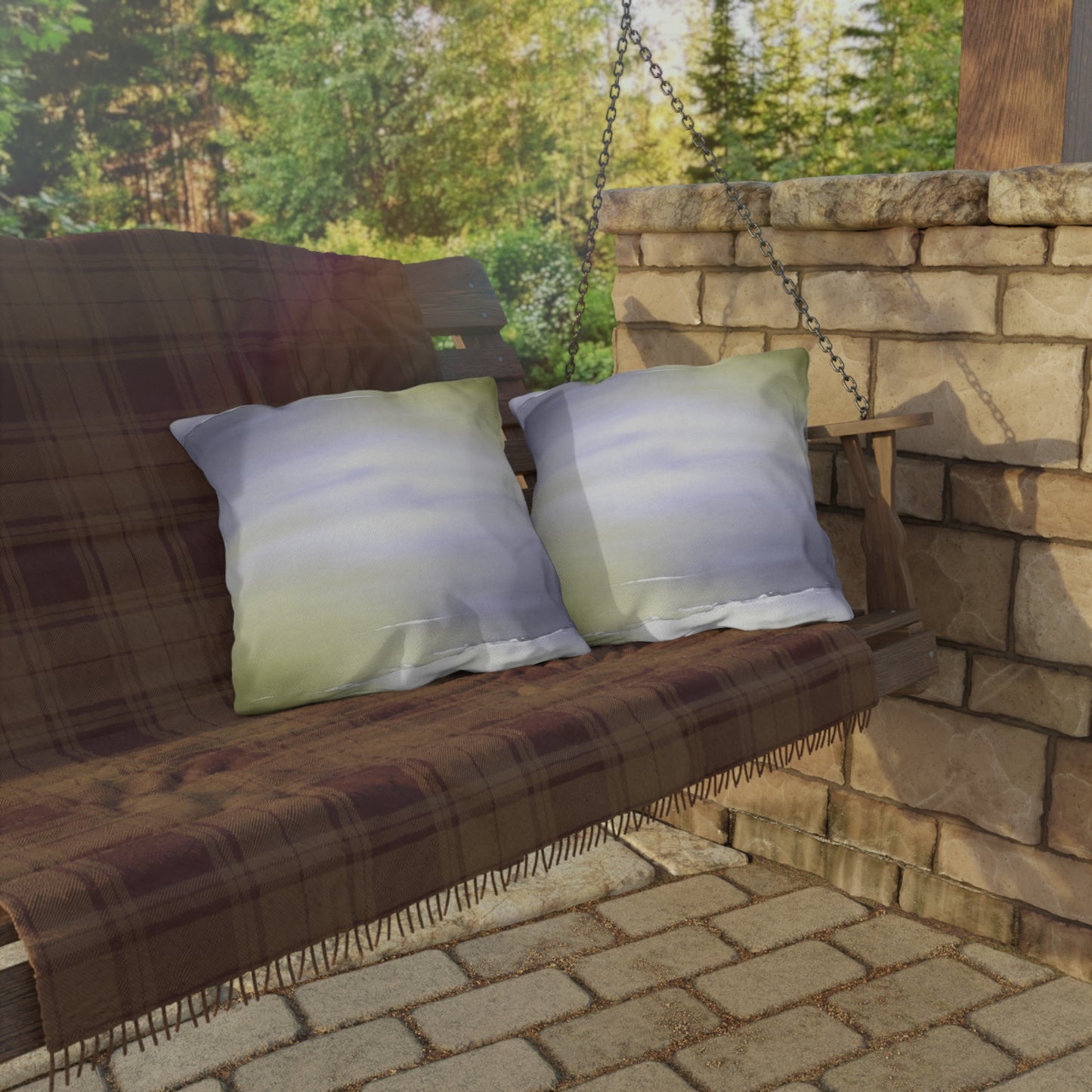 Lavender Sea Golden Fog 18" x 18" Outdoor Pillow