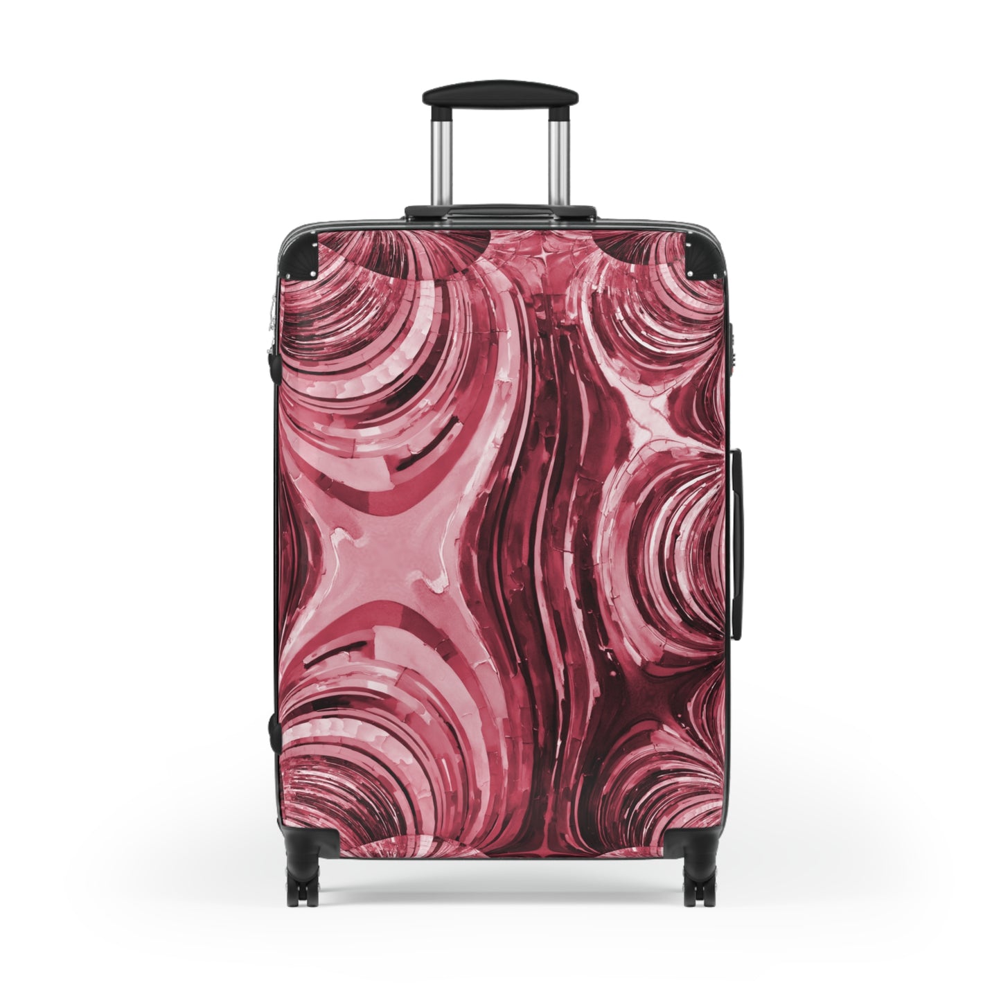 Uzi Spiral Ruby Large Suitcase with built in lock, 4 double-wheels, telescopic handle, and ABS back hard-shell