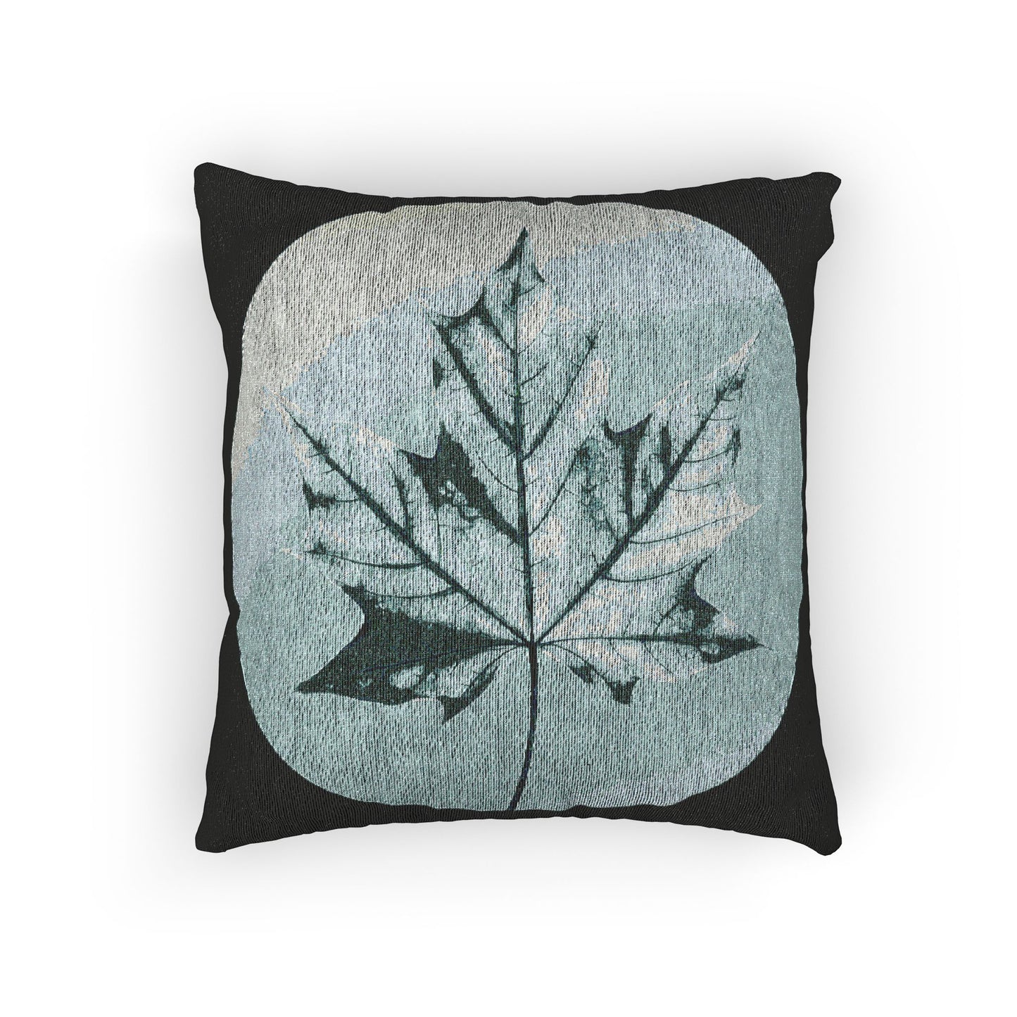 Tif Green Maple Leaf Woven Pillow, 17" x 18"