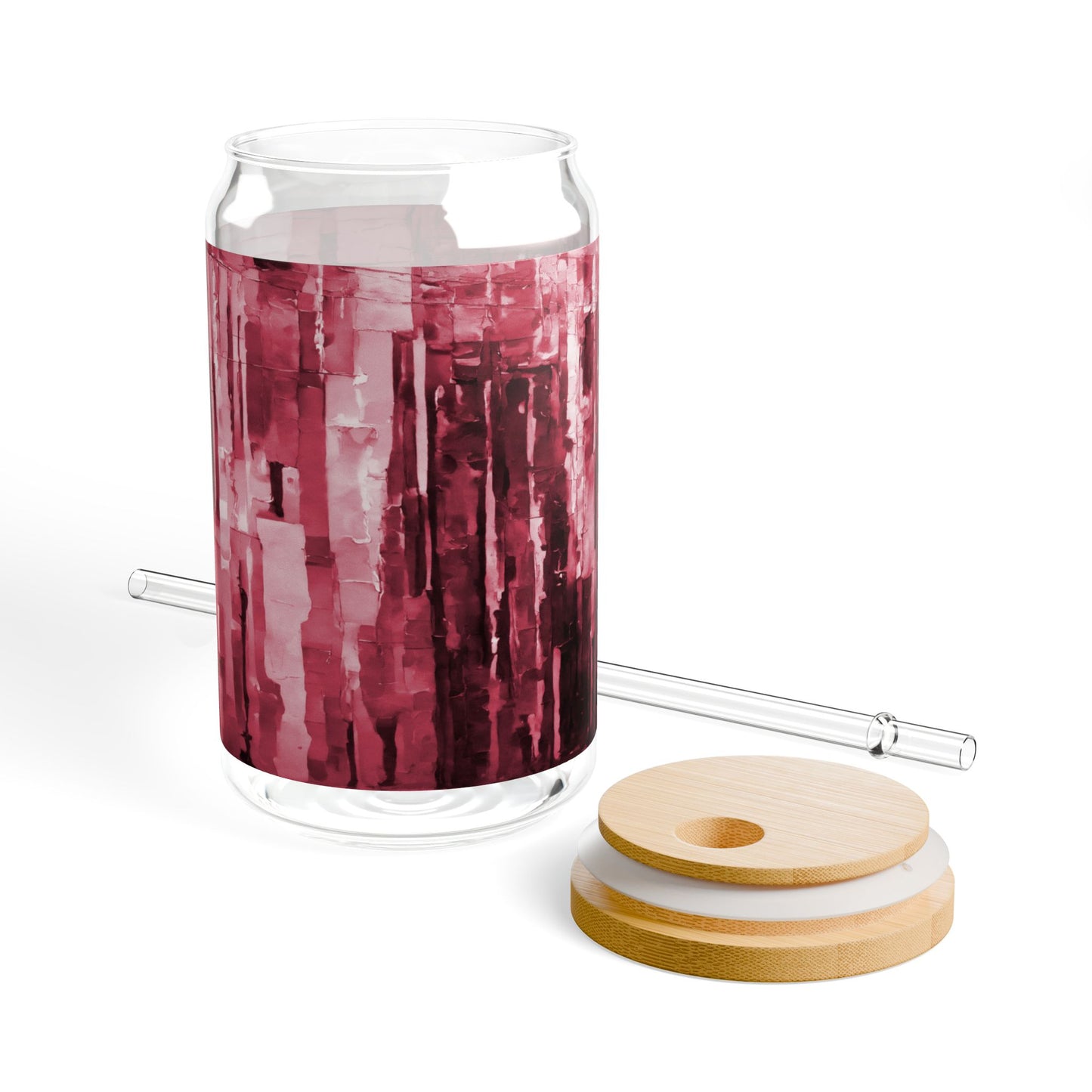 Striped Ruby Sipper Glass, 16oz
