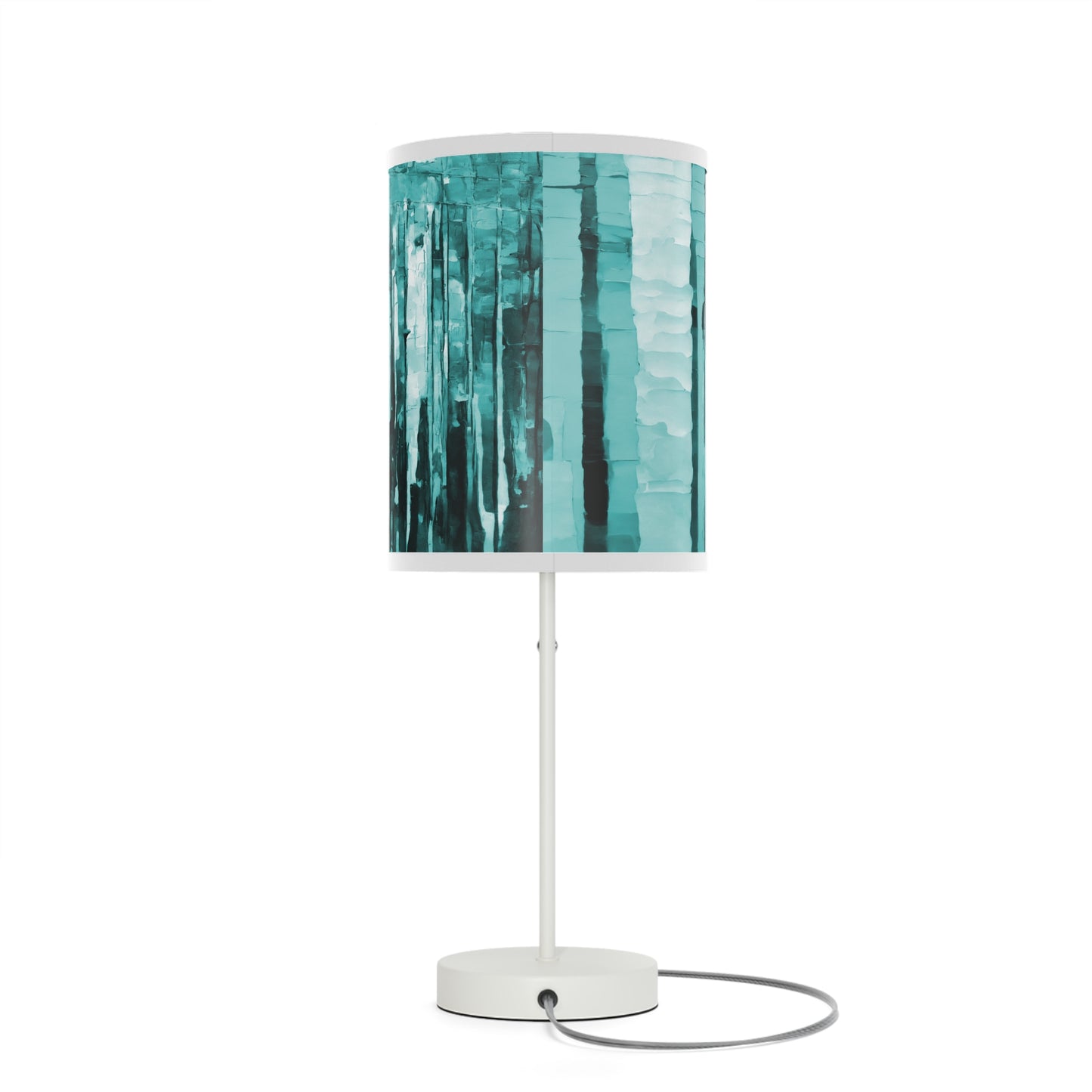 Striped Tif Table Lamp on a White or Silver Stand, US|CA plug