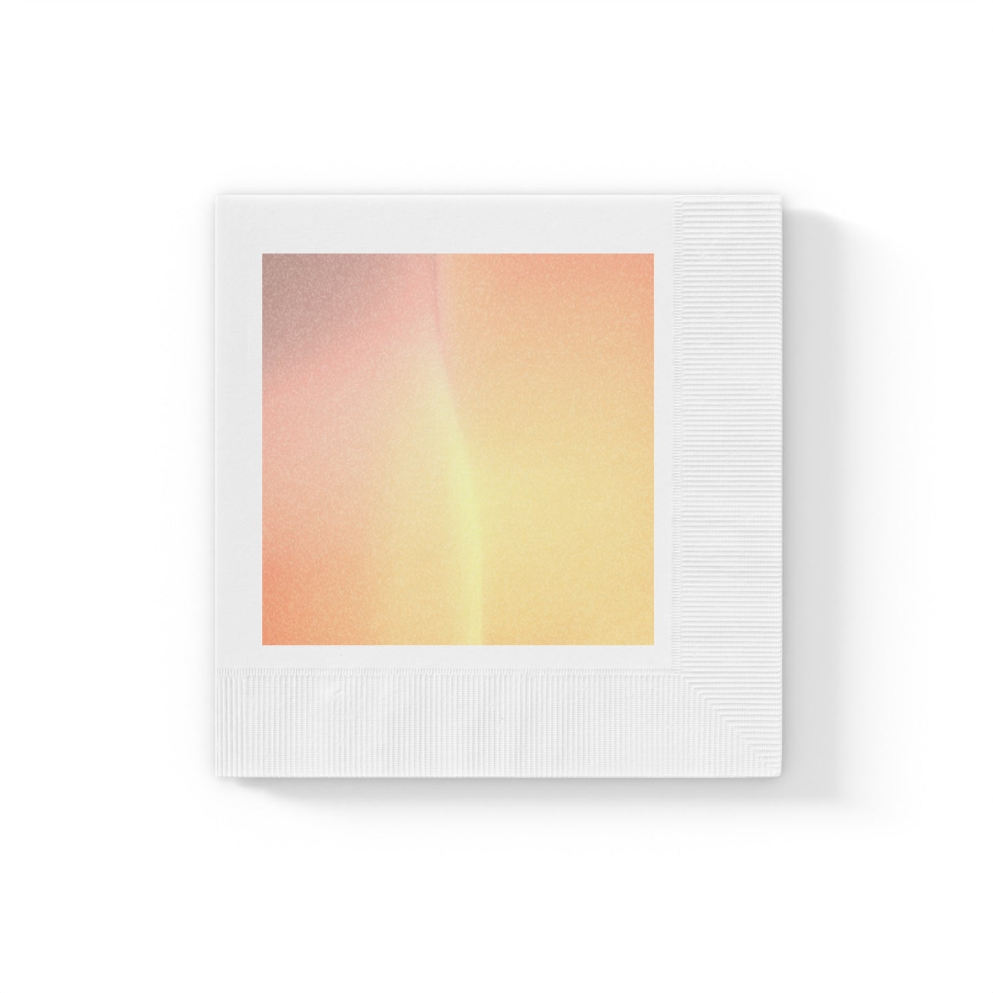Hot Peach Fade White Coined Napkins, 6.5" x 6.5"