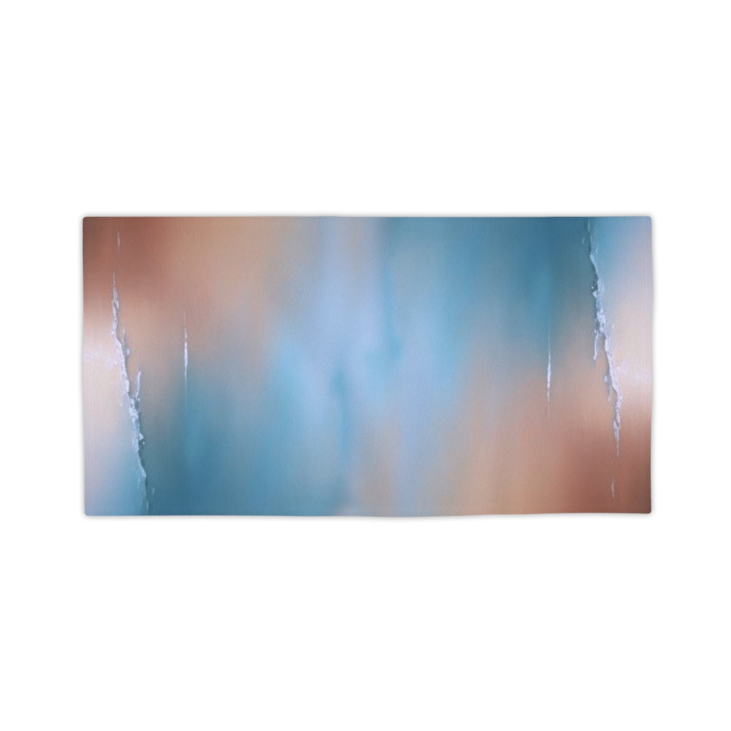 Blue Sea Peach Fog Beach Towel, 24" x 44"