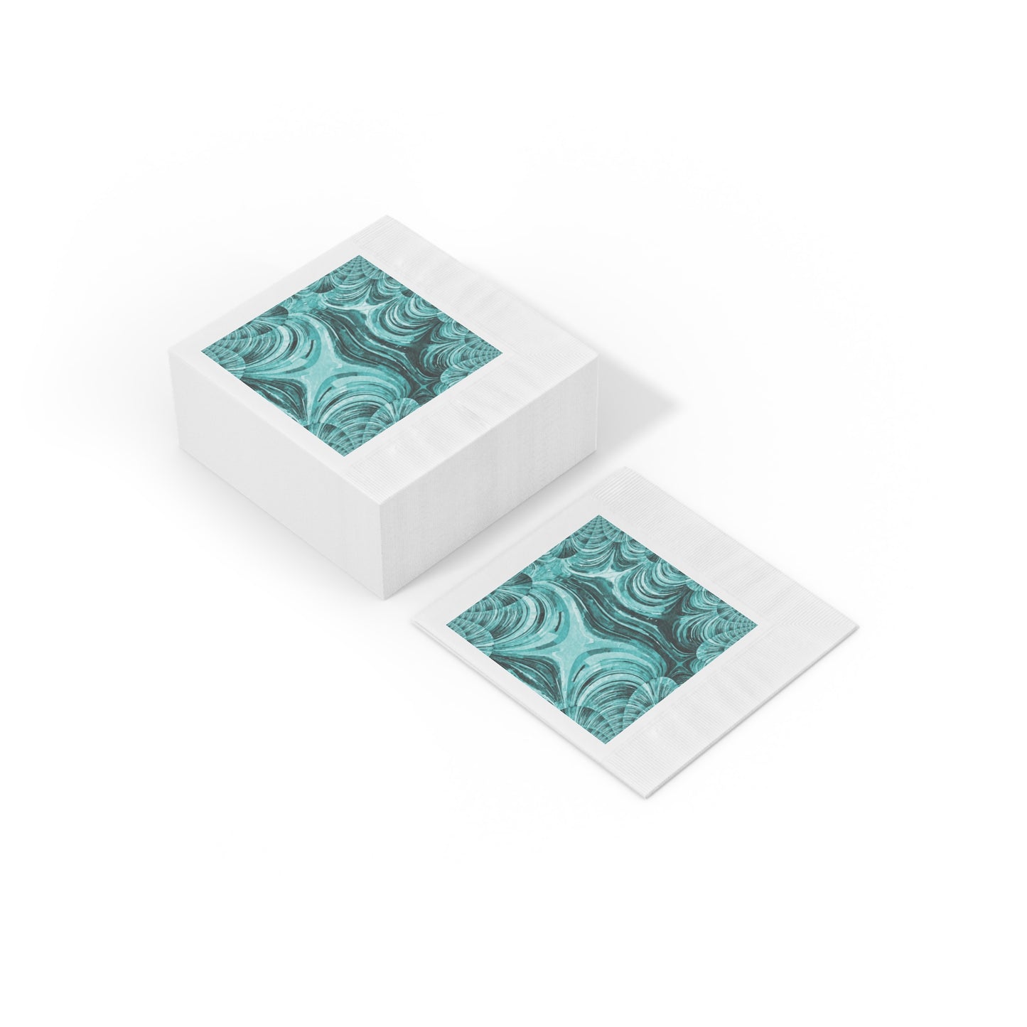 Uzi Spiral Tif White Coined Napkins, 6.5" x 6.5"