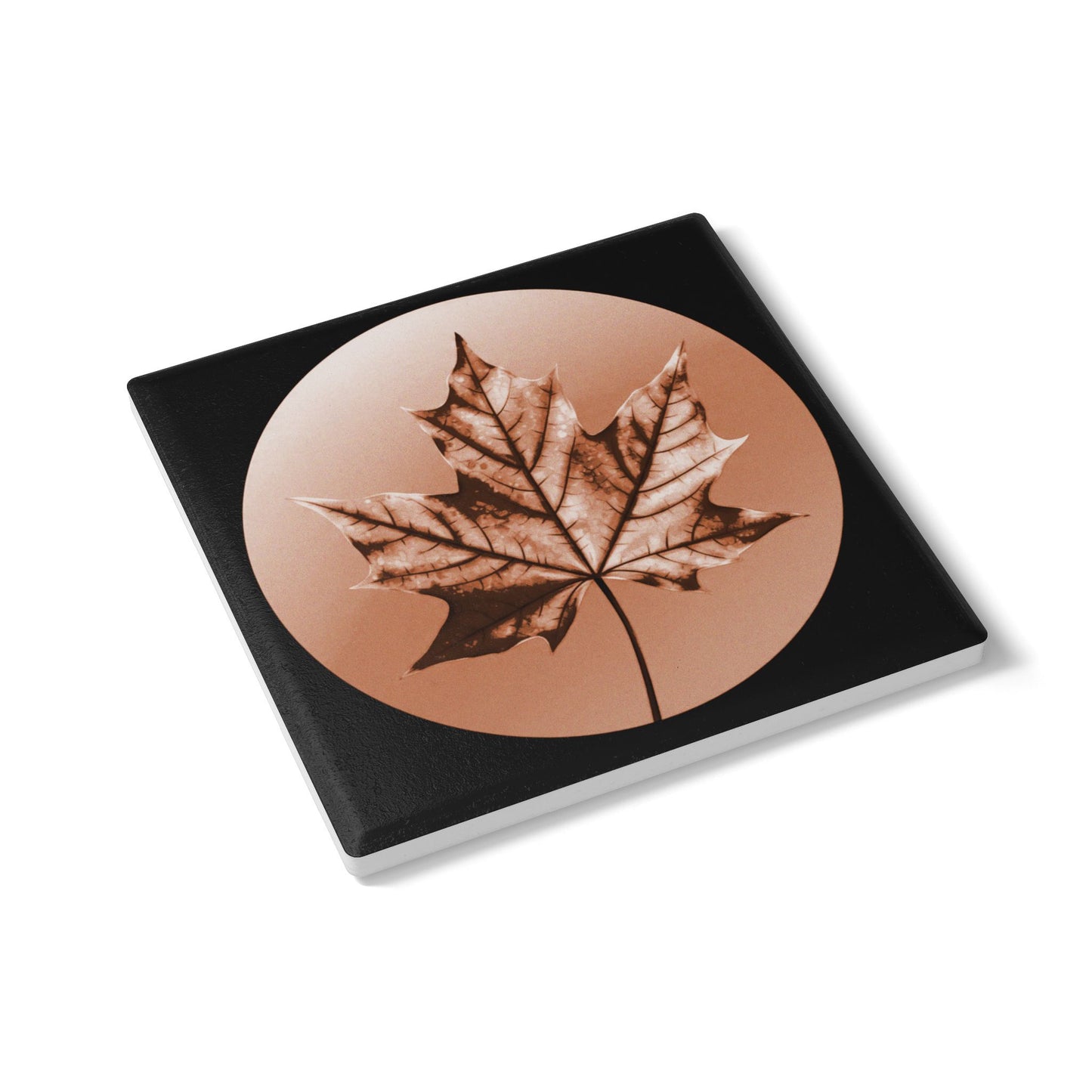Soft Maple Leaf 4" x 4" Square Ceramic Coaster