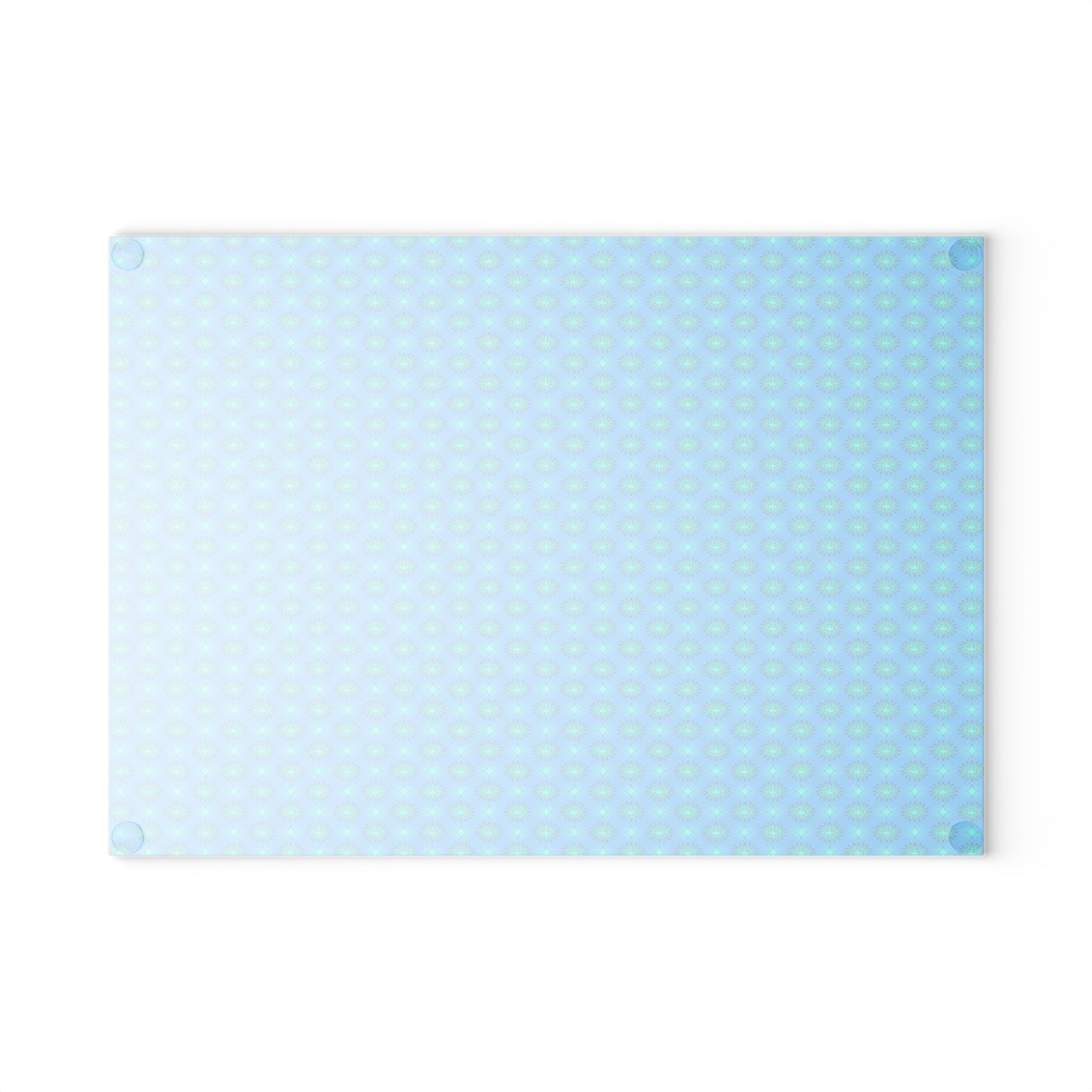 Light Blue Star-crossed Bodies Glass Cutting Board, 8" x 11"