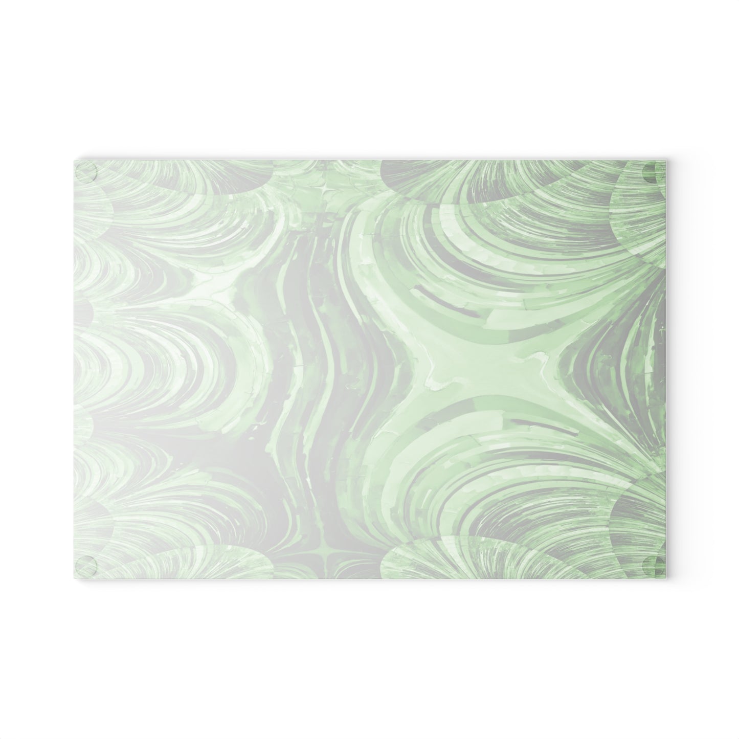 Uzi Spiral Mint Pastel 8" x 11" Glass Cutting Board