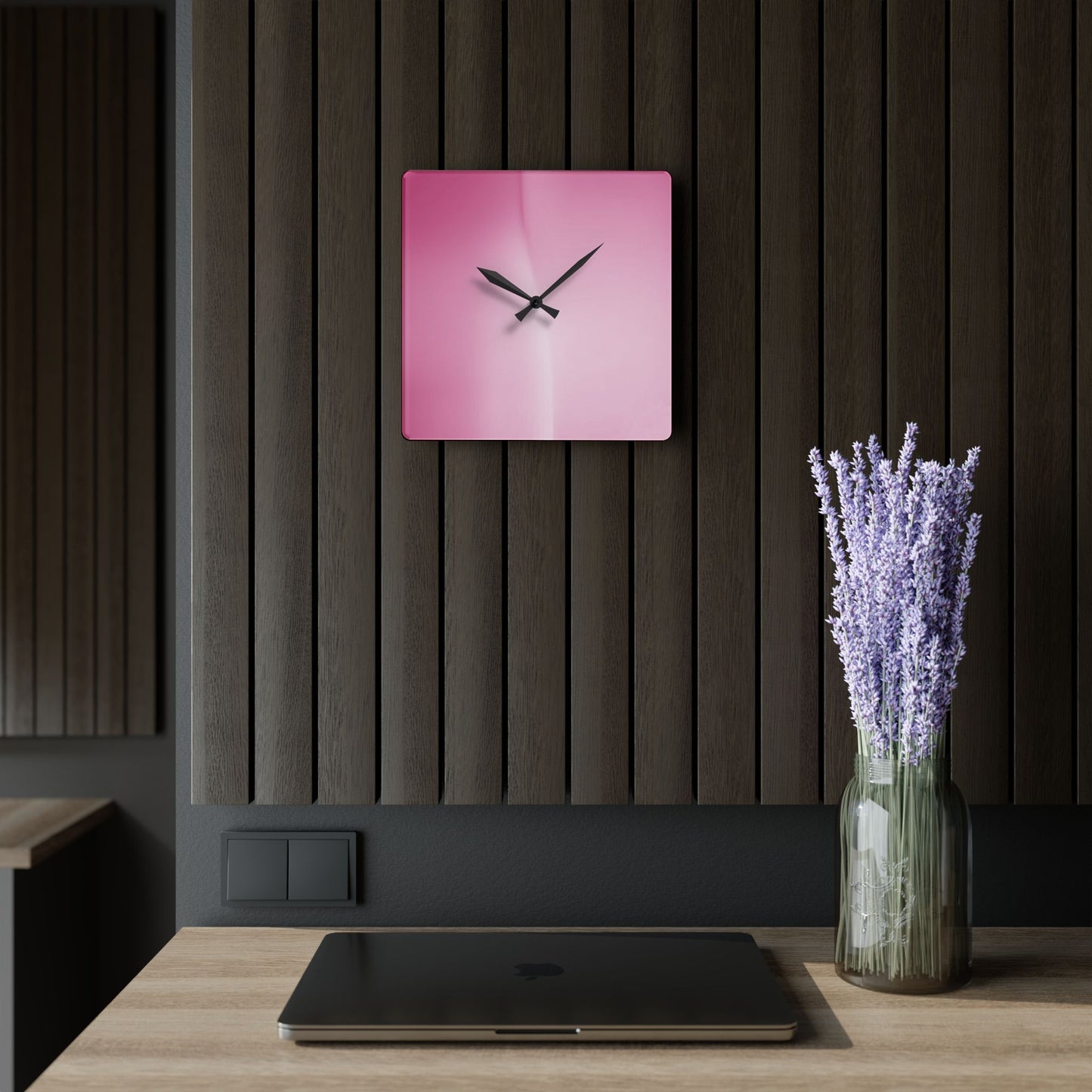 Pink Blush Fade Acrylic Wall Clock, Round or Square, 10.75" x 10.75"
