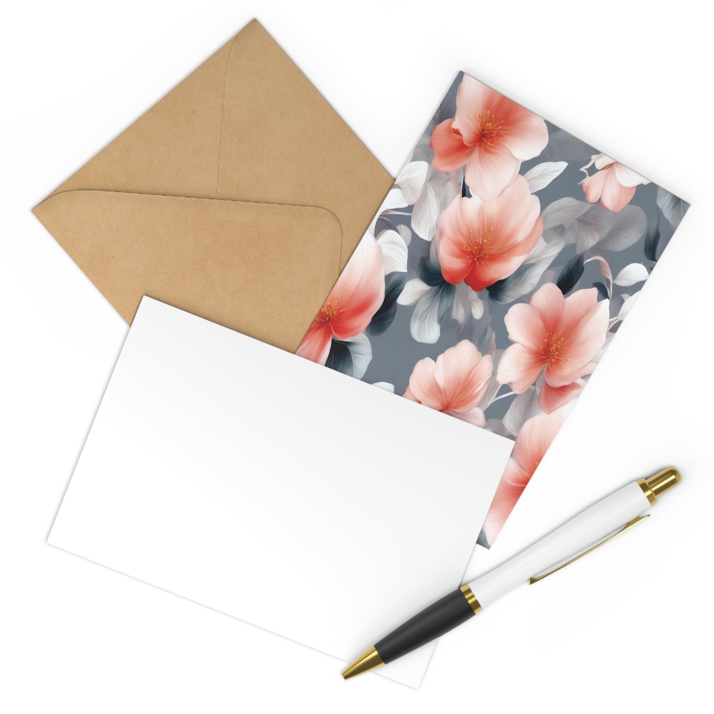 Red Blossom Floral Bunch Postcards (7 pcs)