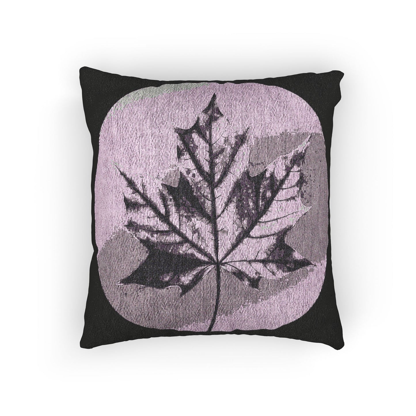 Purple Maple Leaf Woven Pillow, 17" x 18"