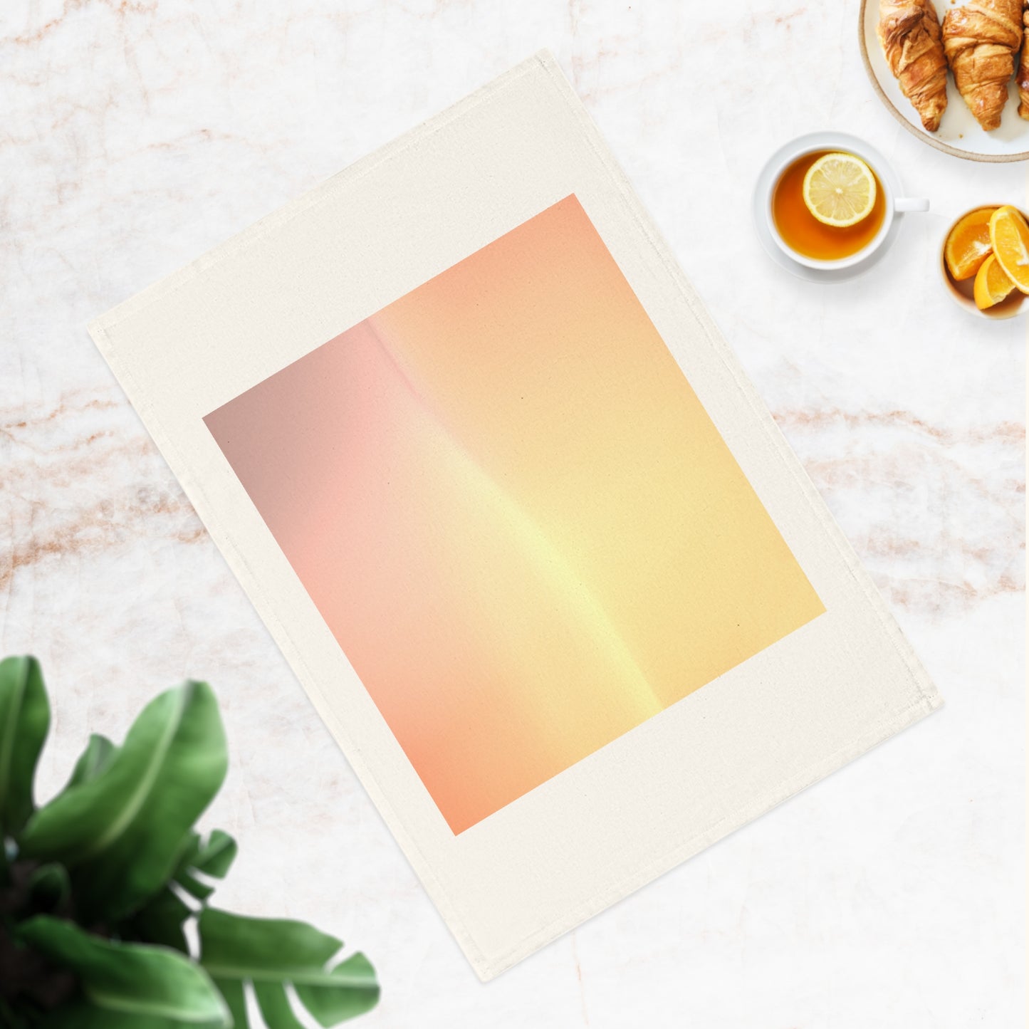 Hot Peach Fade 19.6" x 27.5" Cotton Tea Towel