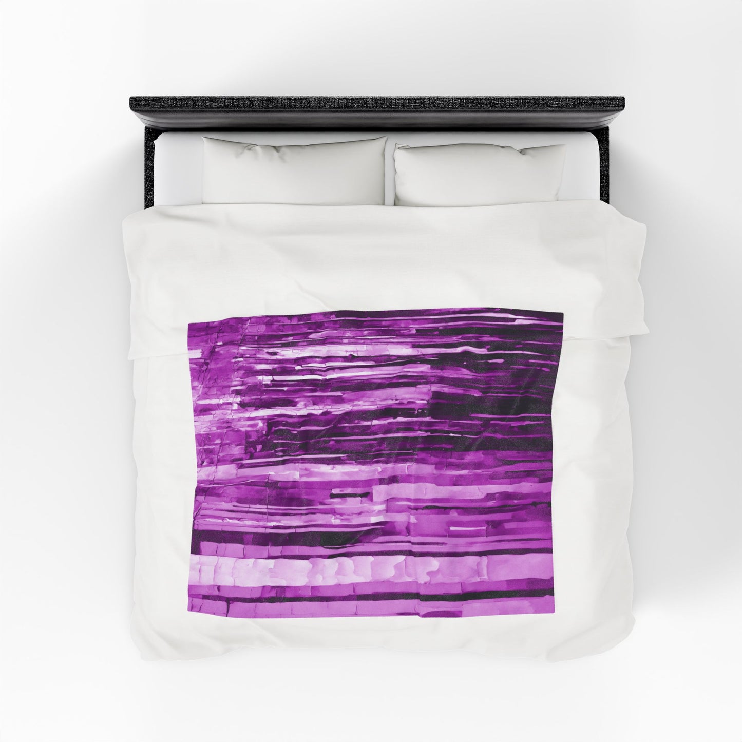Striped Powder Lavender Velveteen Plush Blanket, 50" x 60"