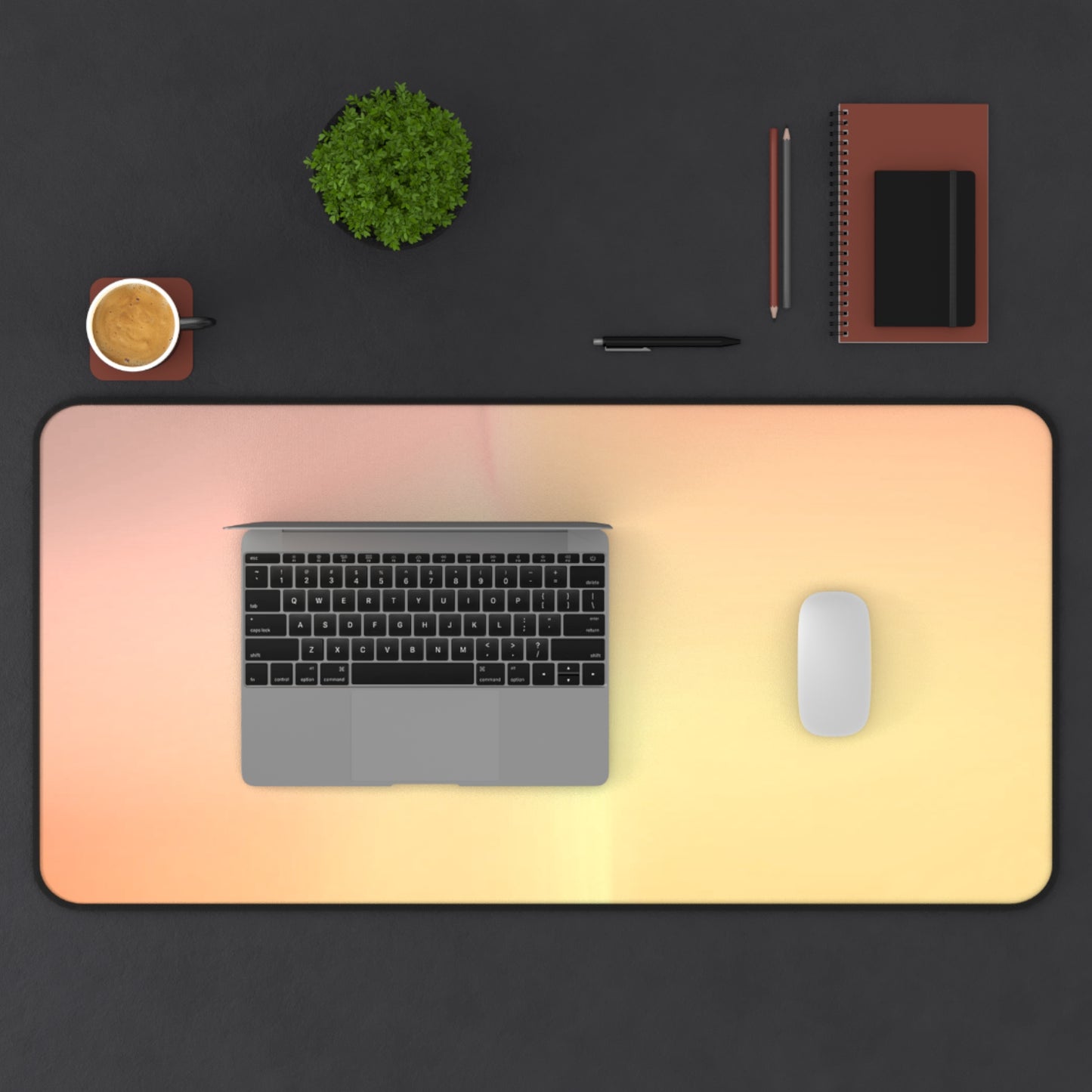 Hot Peach Fade 16" x 32" Desk Mat