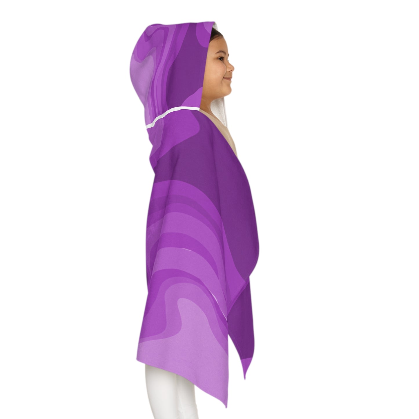 Wavey Purple Wavey Youth Hooded Towel, 24" x 48"