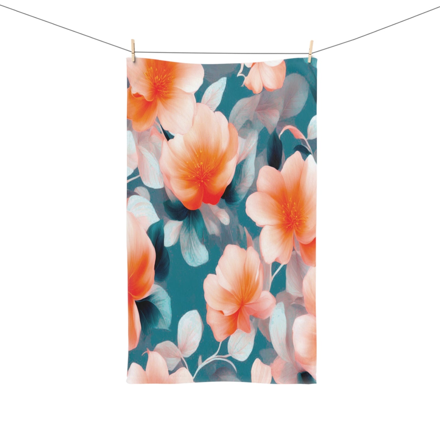 Orange Blossom Floral Bunch Hand Towel, 16" x 28"