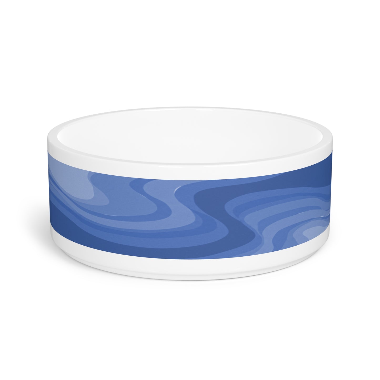 Deep Blue Wavey 16 oz Pet Bowl
