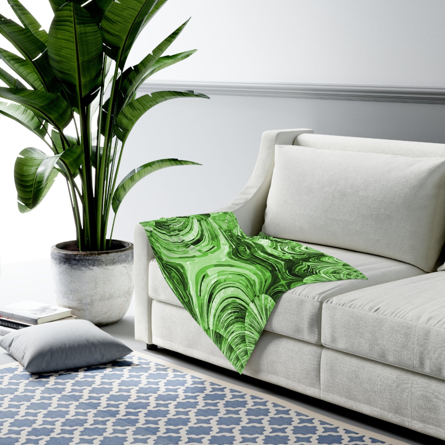 Uzi Spiral Mint Pastel Baby Swaddle 30″×40″ Blanket