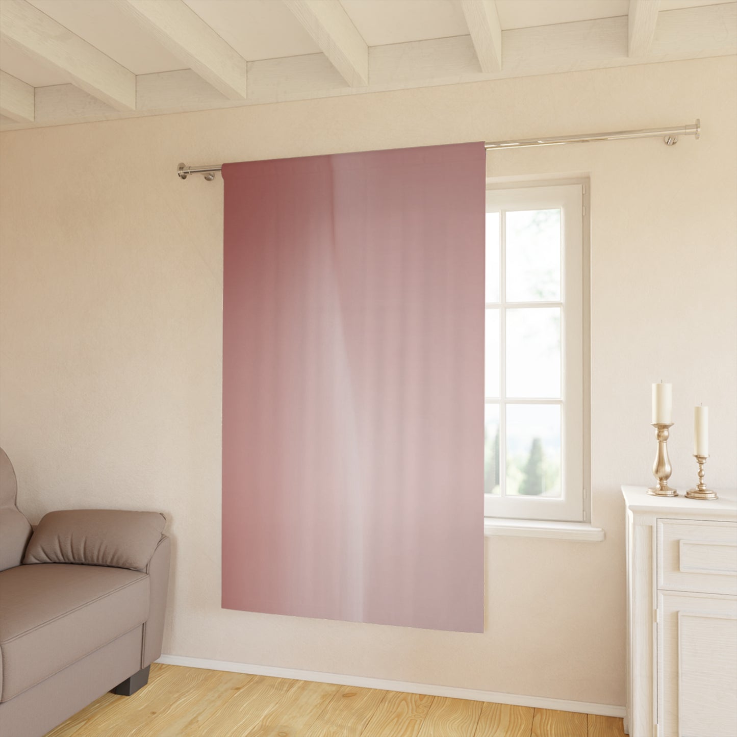 Rose Red Fade Window Curtain, 50" x 84", blackout