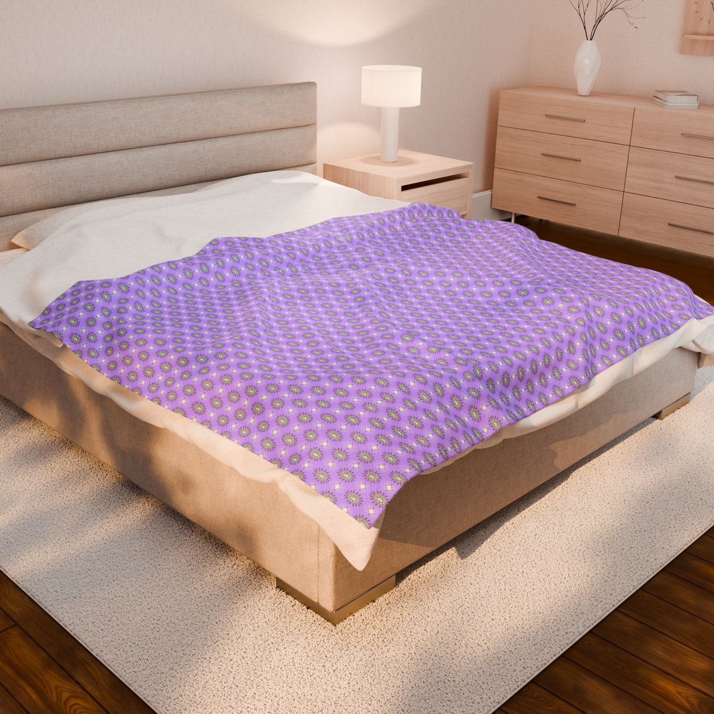 Lavender Star-crossed Bodies Velveteen Plush Blanket, 60" x 80"