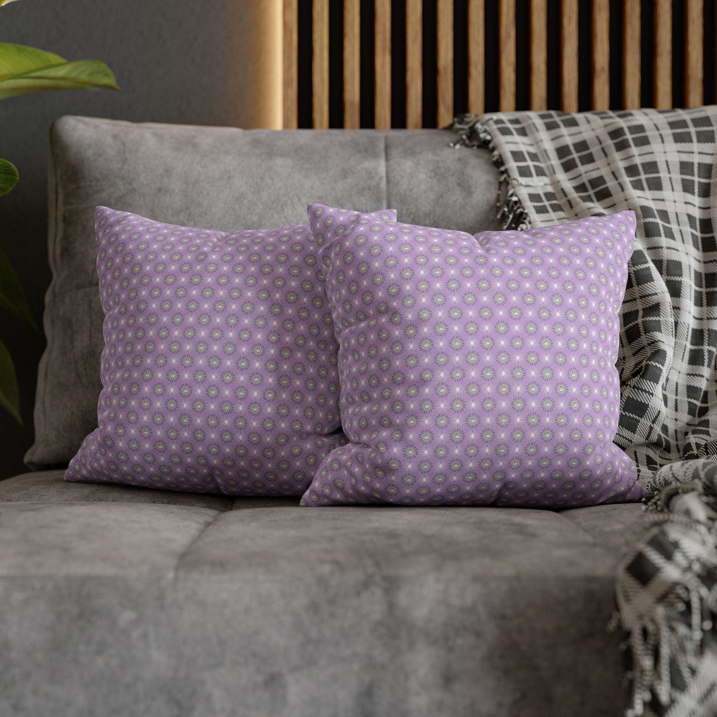 Lavender Star-crossed Bodies Spun Polyester Square Pillowcase, 14" x 14"