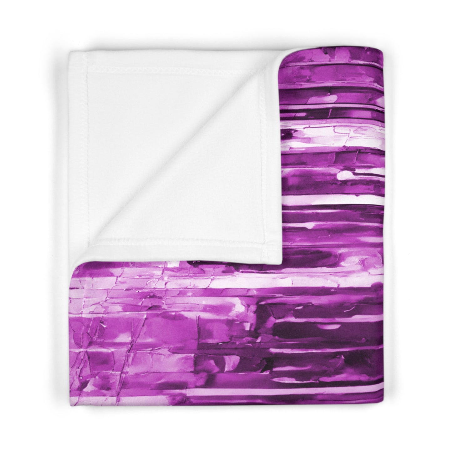 Striped Powder Lavender Soft Fleece Baby Blanket, 30" x 40"