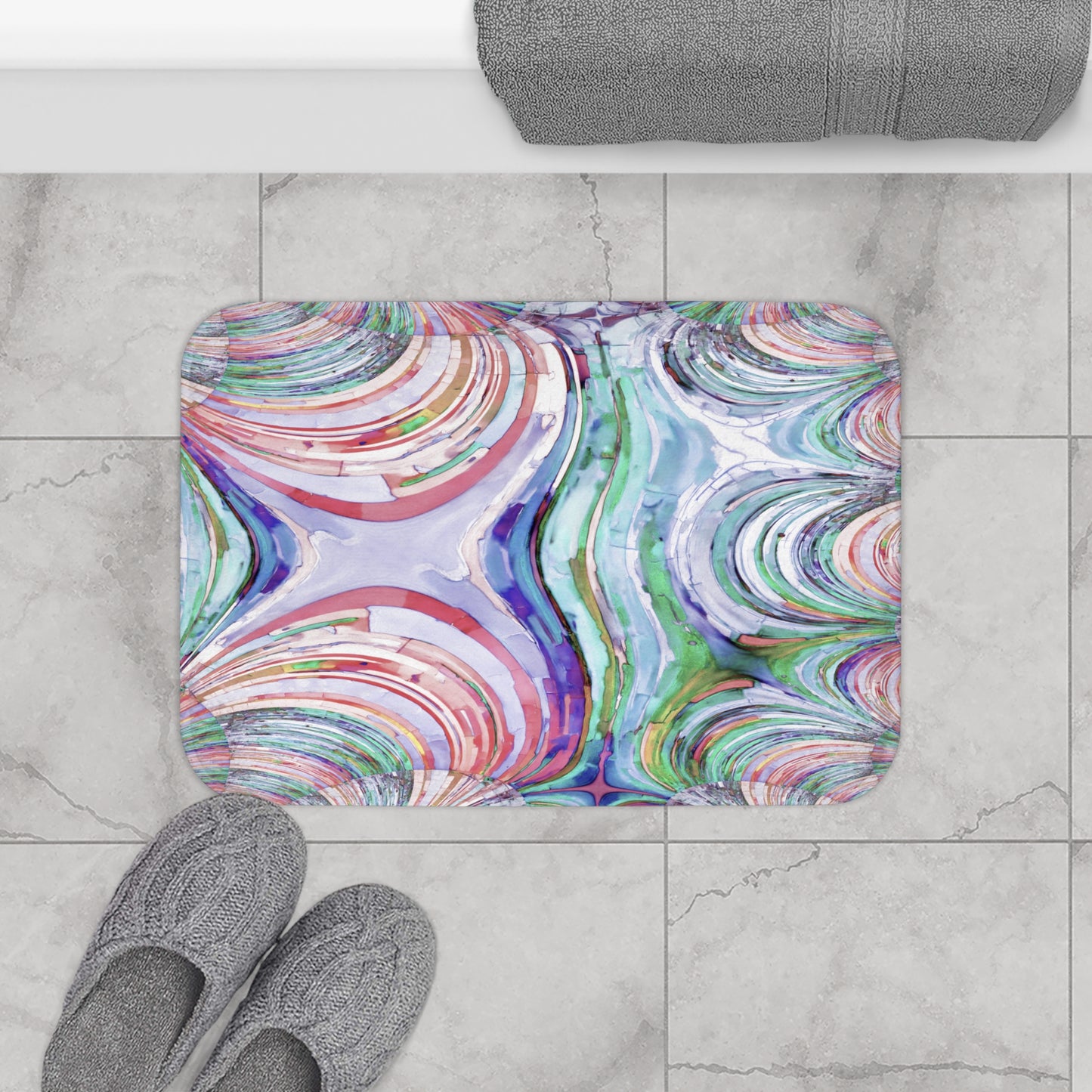Uzi Spiral Pastels 24" x 17" Bath Mat