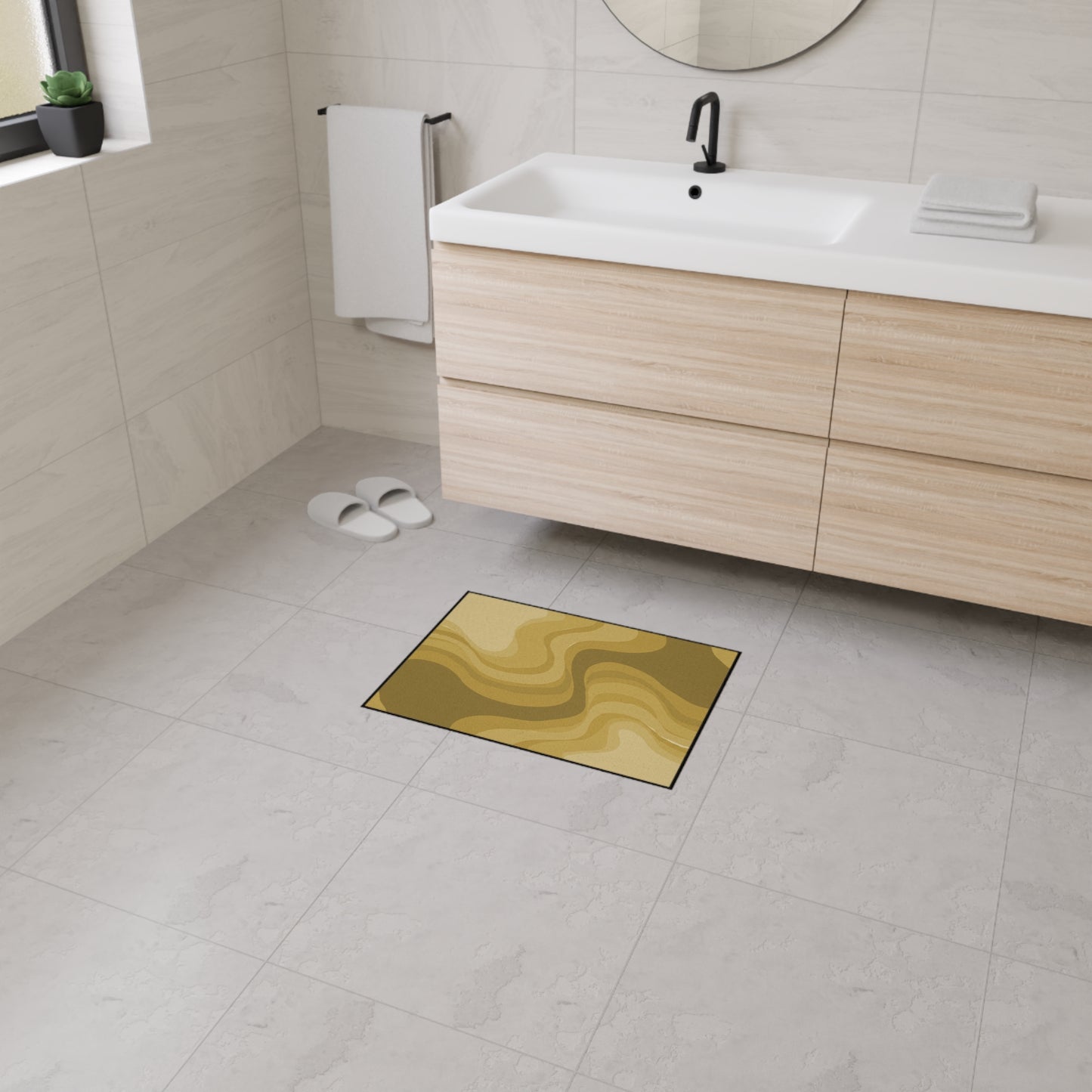 Brown Wavey 18" x 24" Heavy Duty Floor Mat