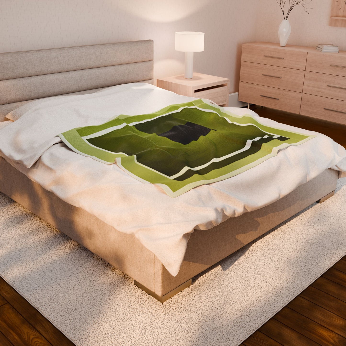 Lemongrass Shadow Velveteen Plush Blanket, 50" x 60"