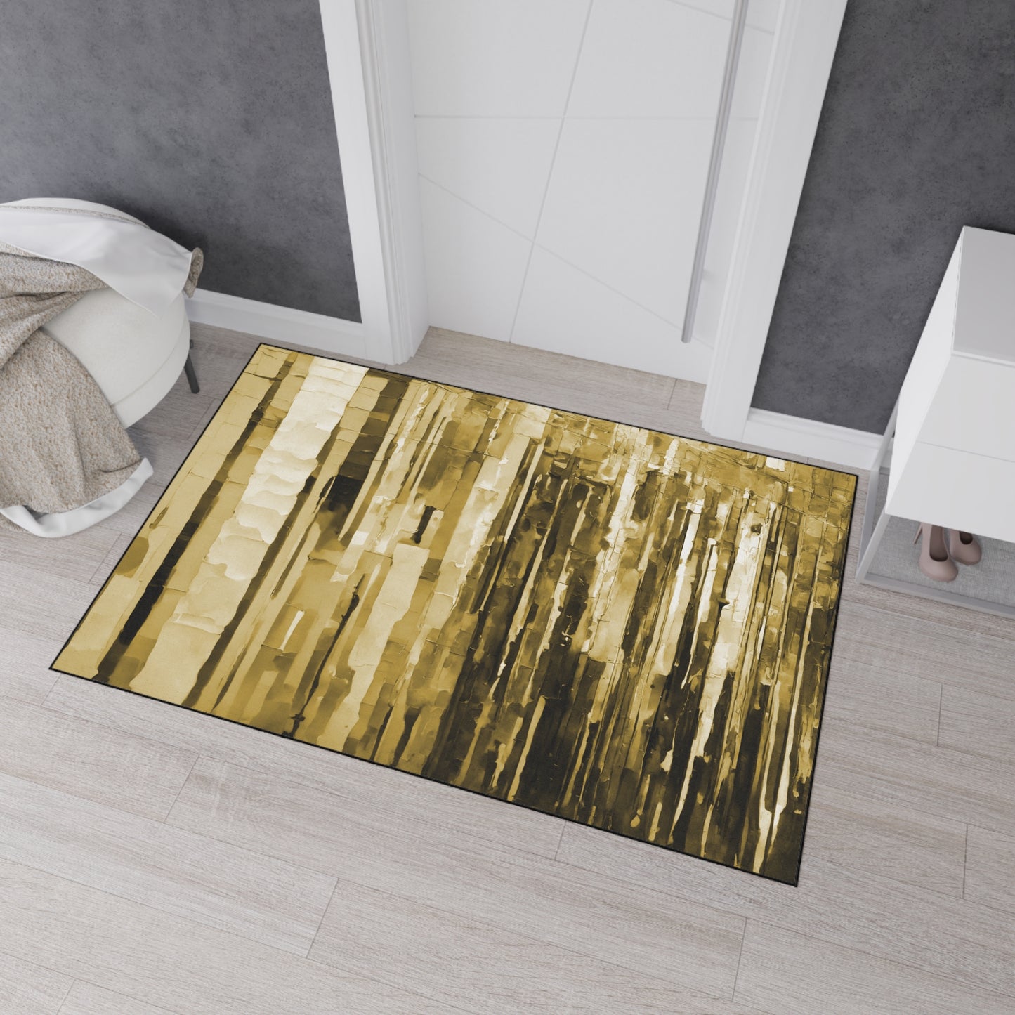 Striped Light Brown 48" x 72" Heavy Duty Floor Mat