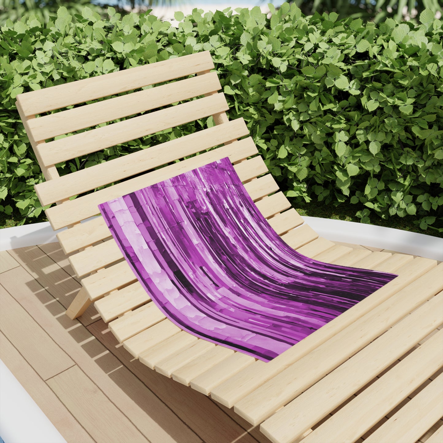 Striped Powder Lavender Beach Towel, 18" x 27"