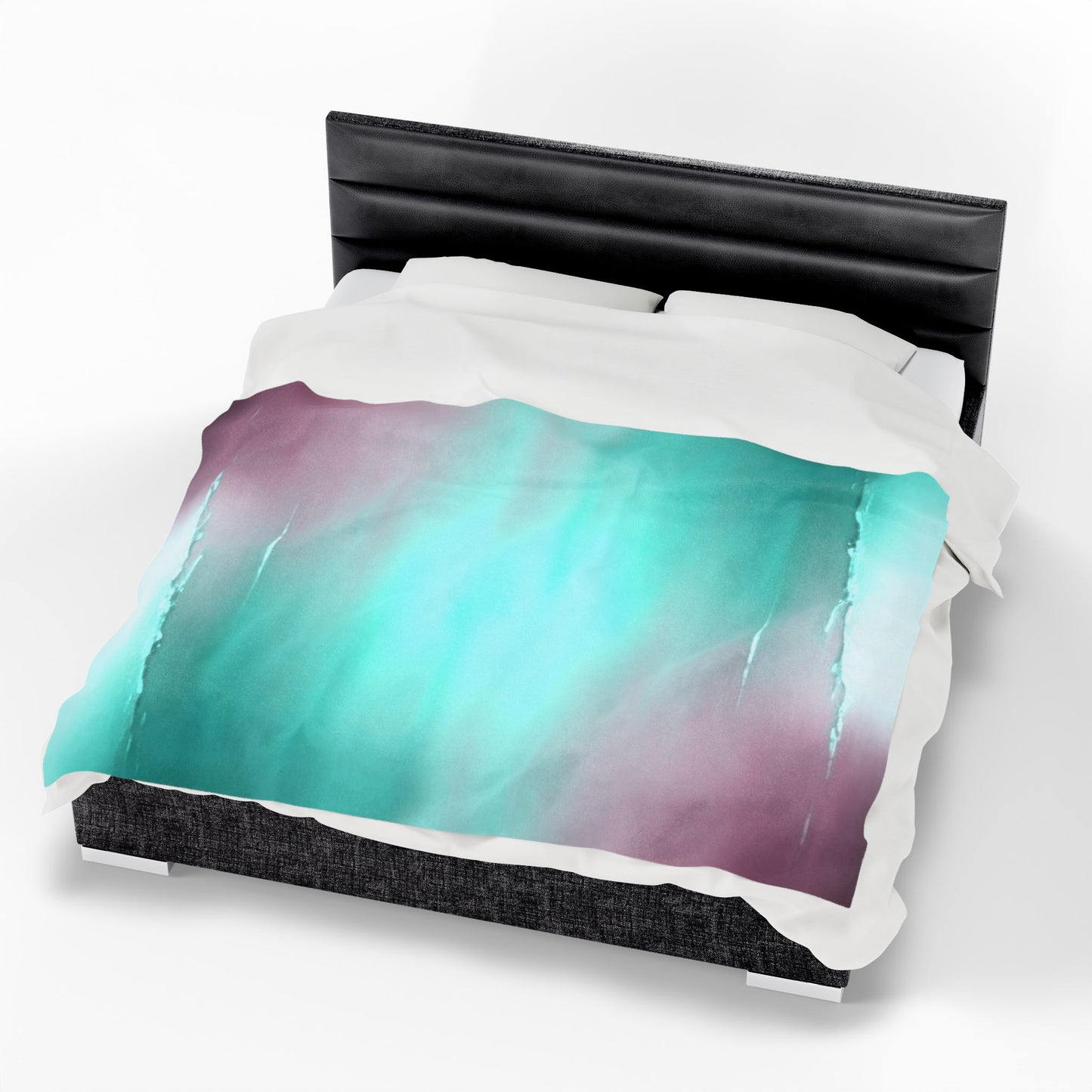 Green Sea Lavender Fog Velveteen Plush Blanket, 60" x 80"