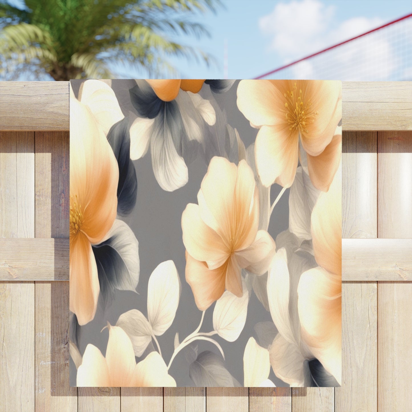 Soft Blossom Floral Bunch Beach Towel, 30" x 60"