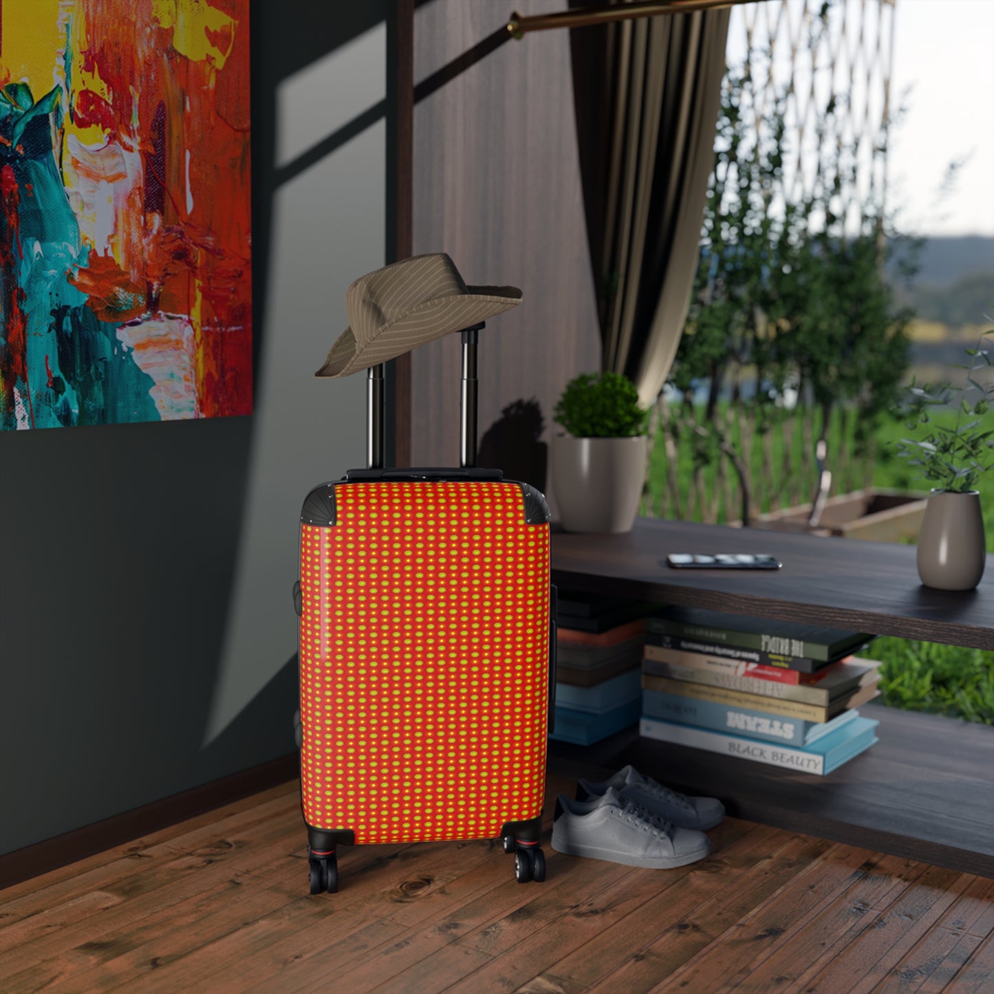 Late Evening Star-crossed Bodies Small Suitcase with built in lock, 4 double-wheels, telescopic handle, and ABS back hard-shell