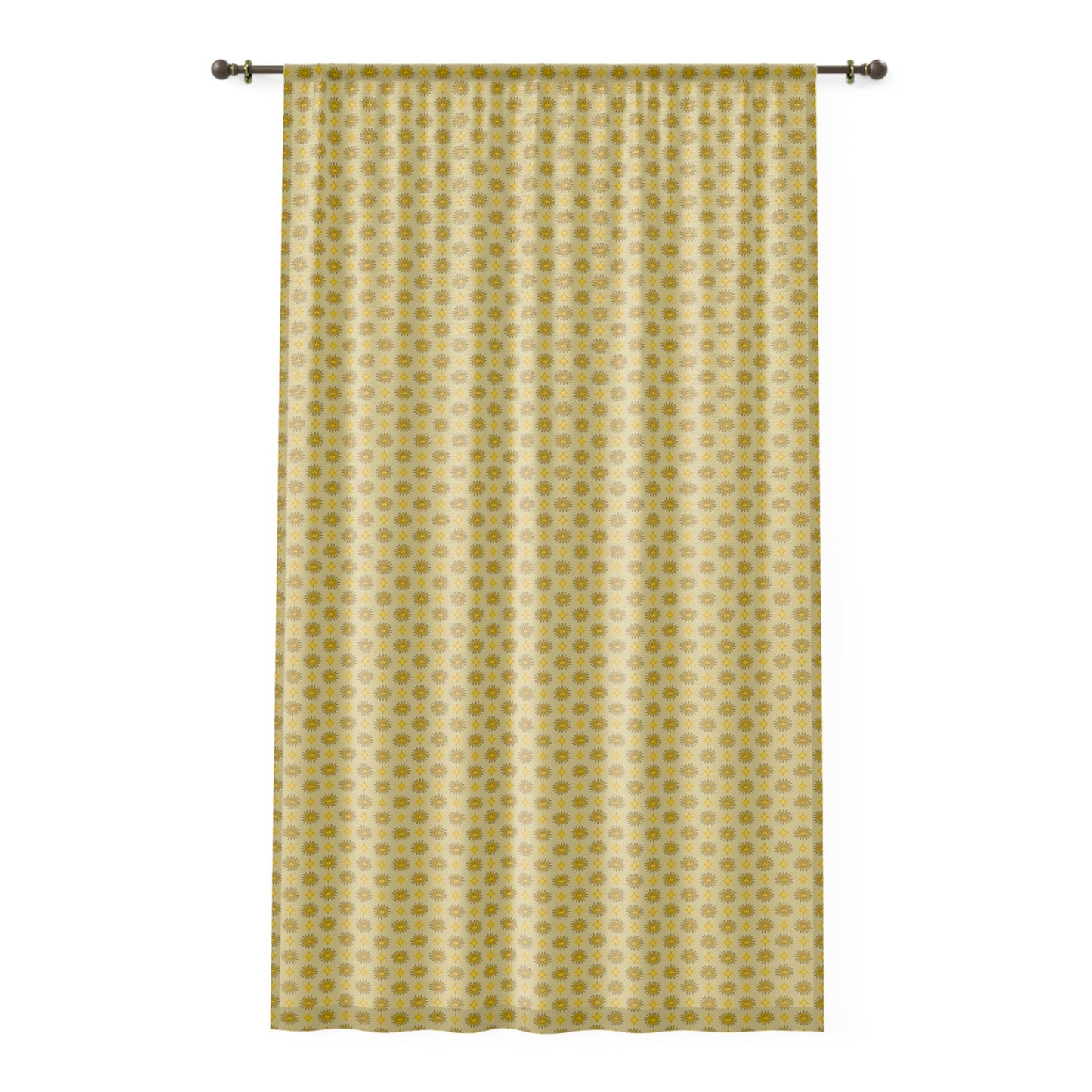 Lemongrass Star-crossed Bodies Sheer Window Curtain, 50" x 84", partially transparent